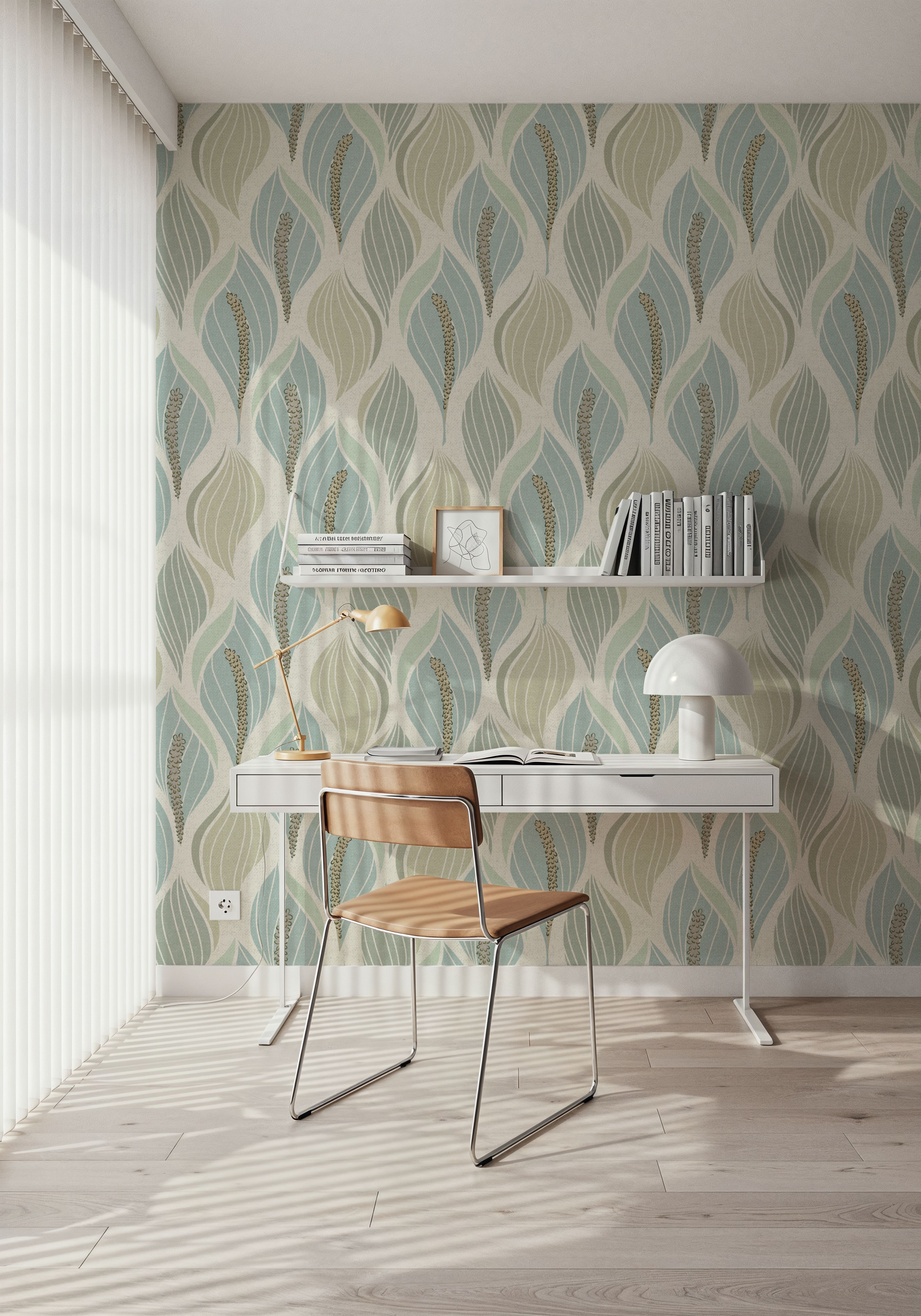 Minimalistic Flow Peace Lily, Soft Green