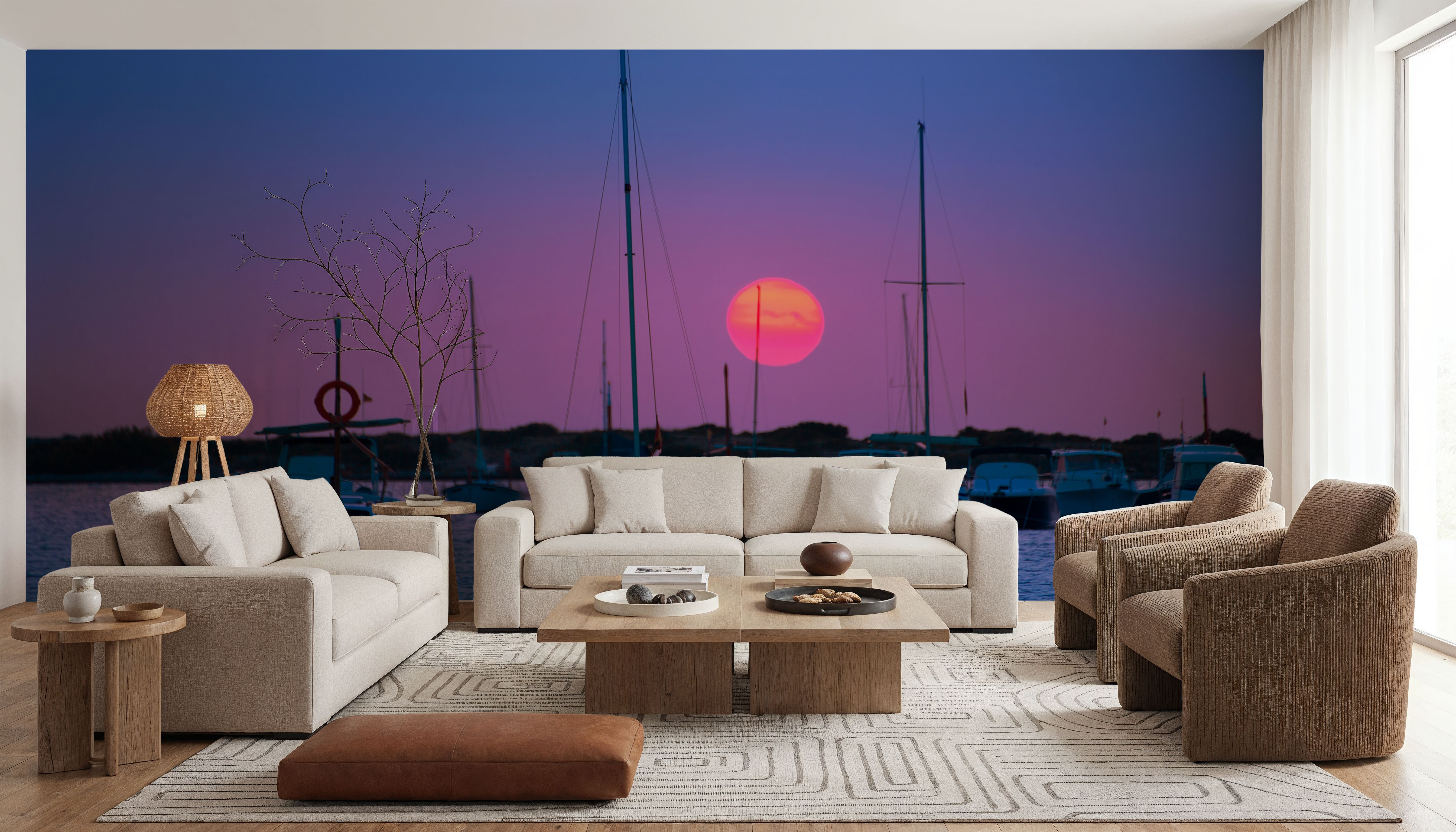 Boat Sunset Clear Skies