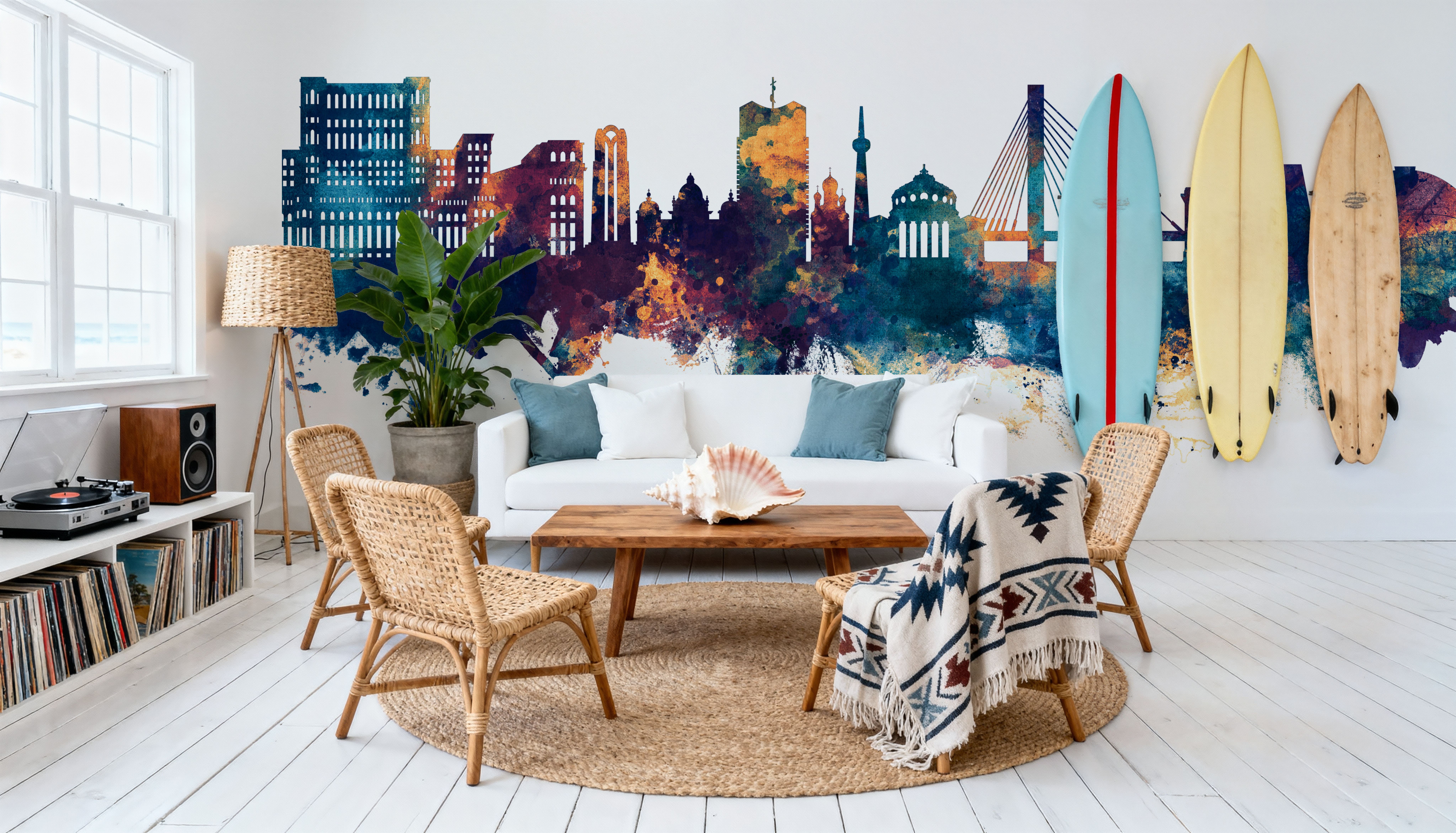 Bucharest Romania Skyline Blue & Bronze