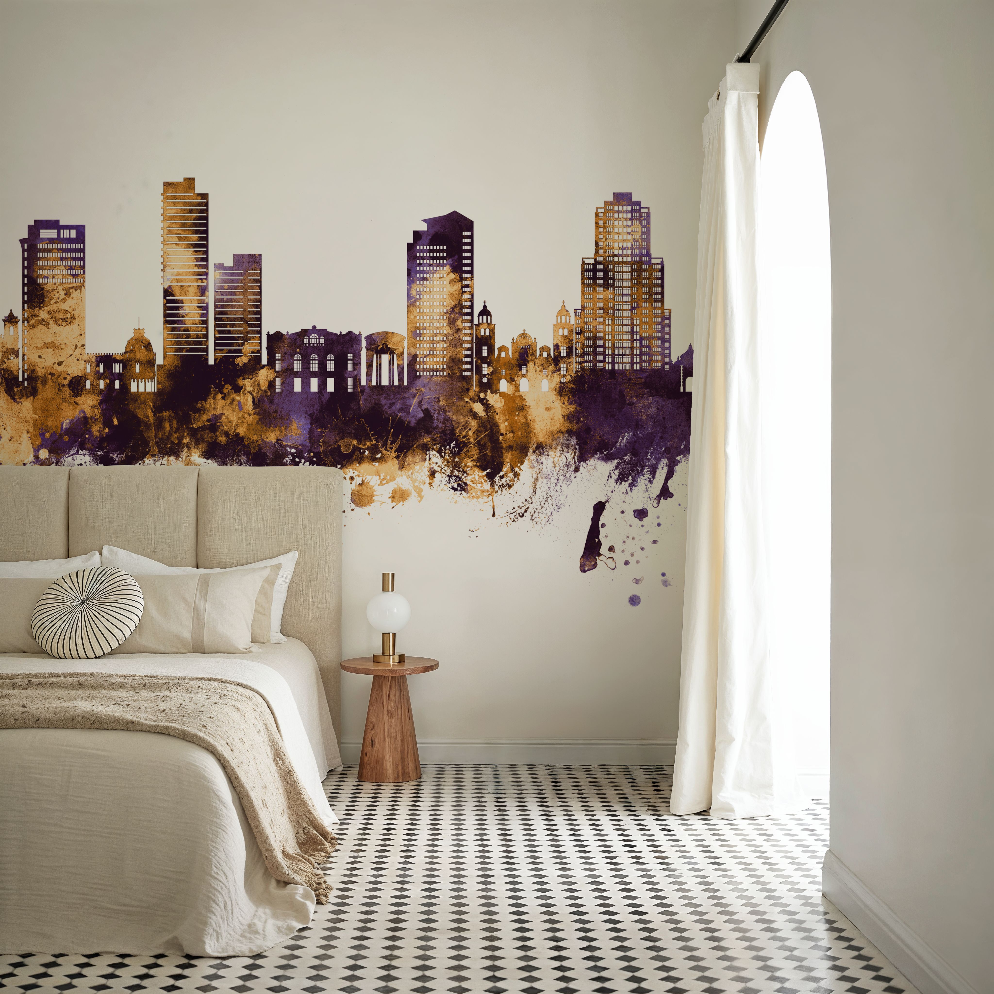 Tegucigalapa Honduras Skyline Purple & Gold