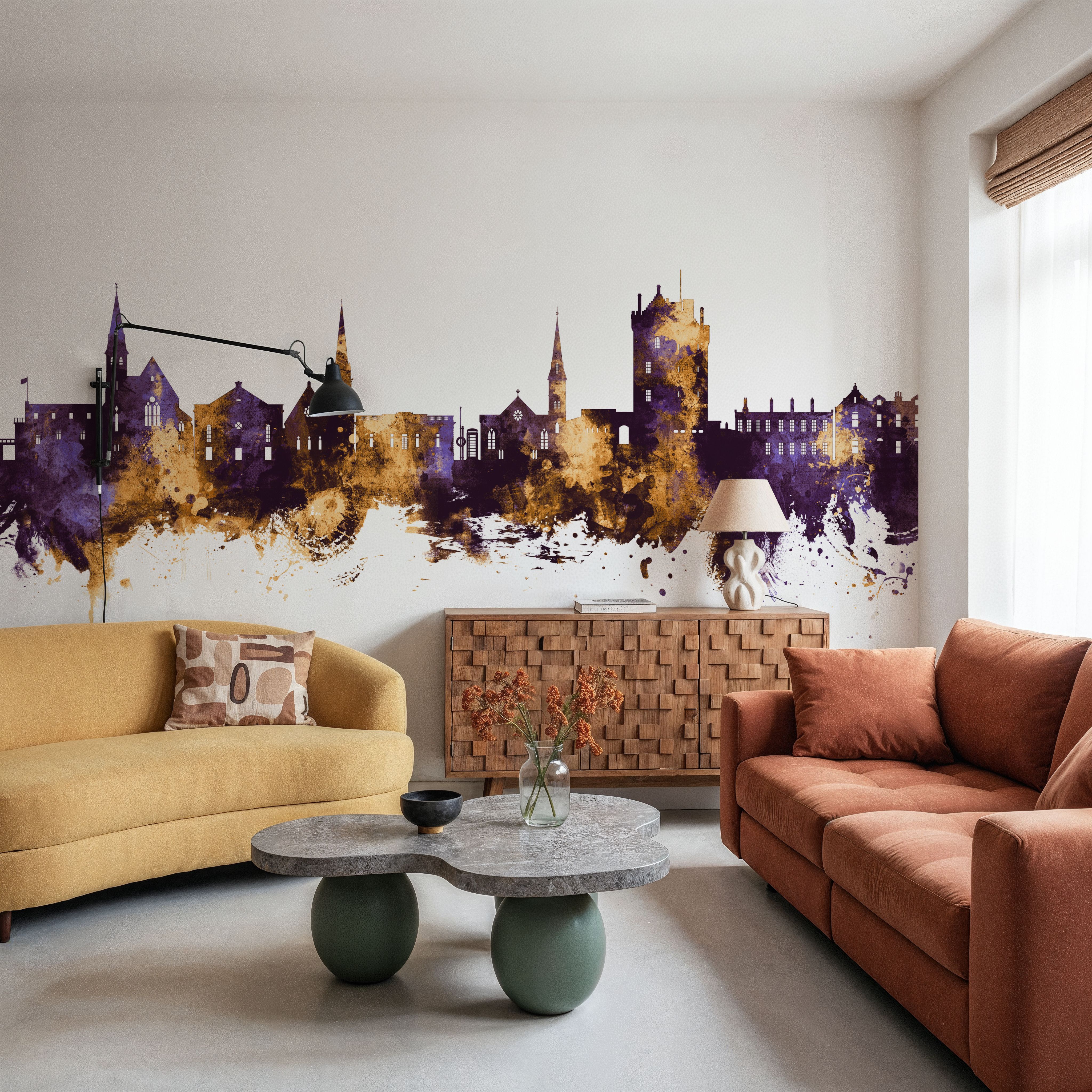 Broughty Ferry Scotland Skyline Purple & Gold