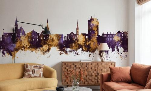 Broughty Ferry Scotland Skyline Purple & Gold
