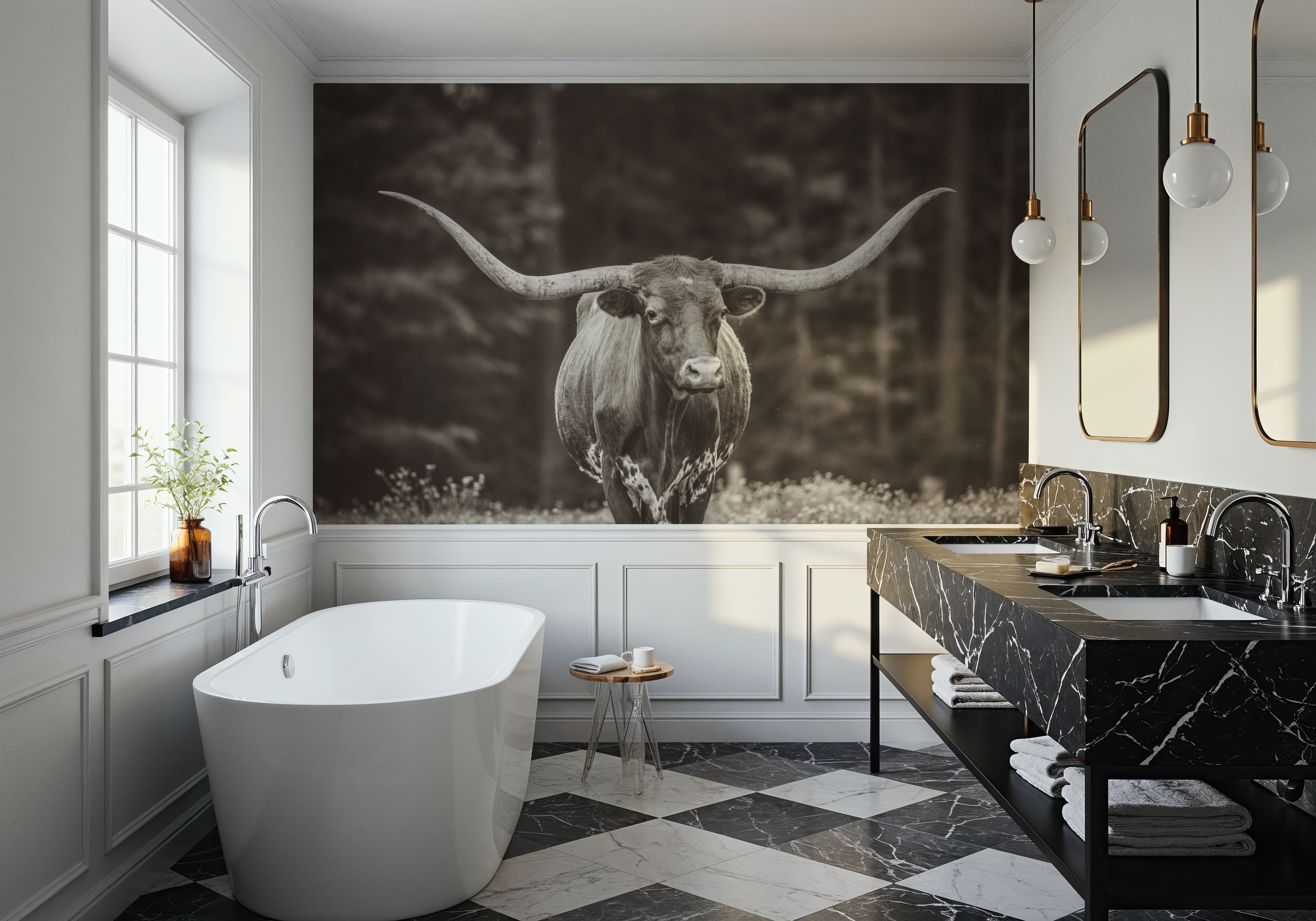 Longhorn Flowers Sepia