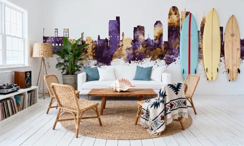 Winston-Salem North Carolina Skyline Purple & Gold