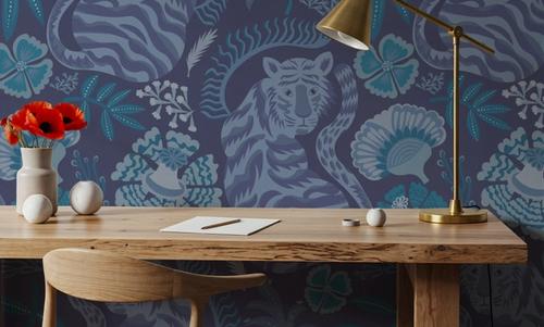 Painterly Tigers Blue