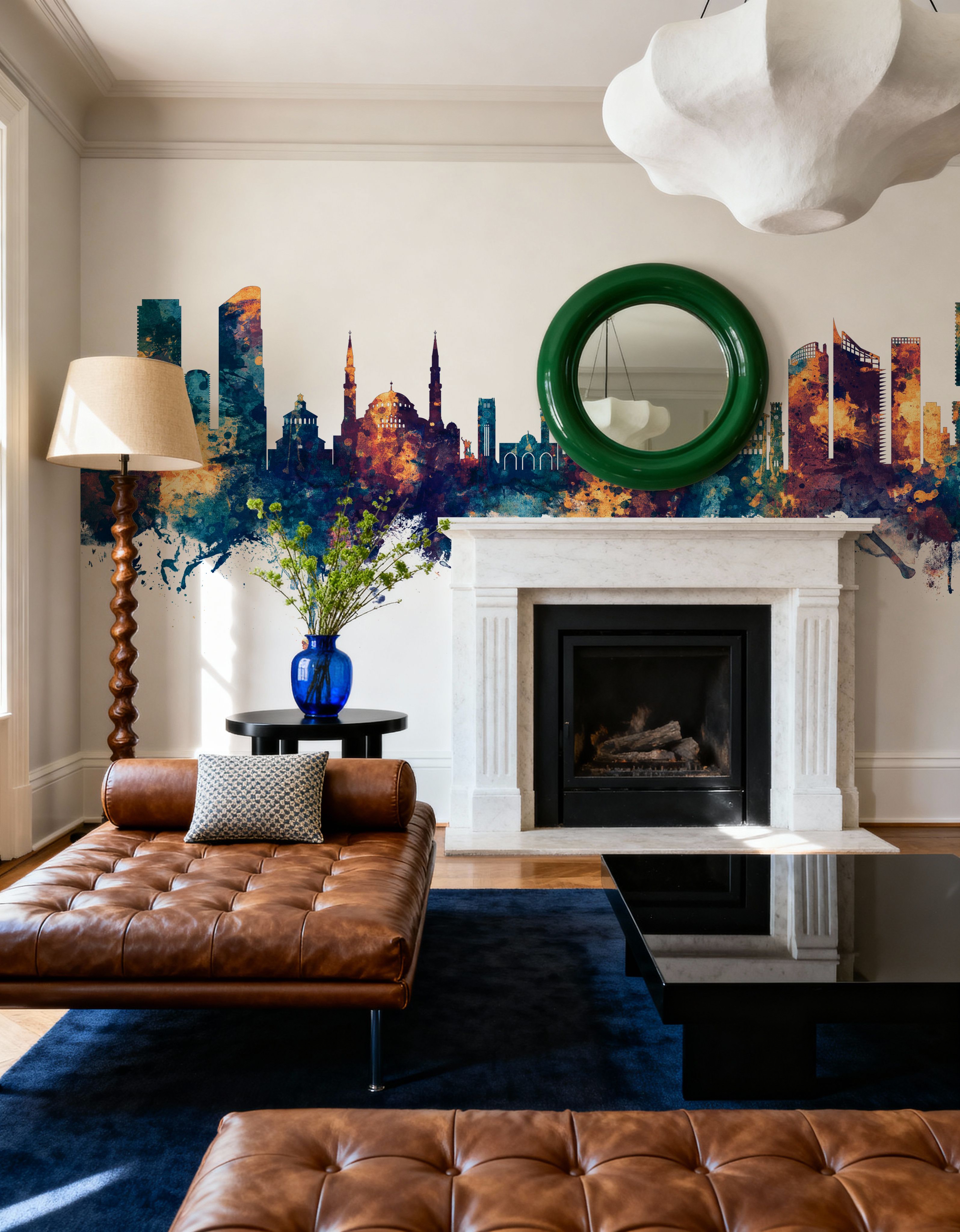 Beirut Lebanon Skyline Blue & Bronze