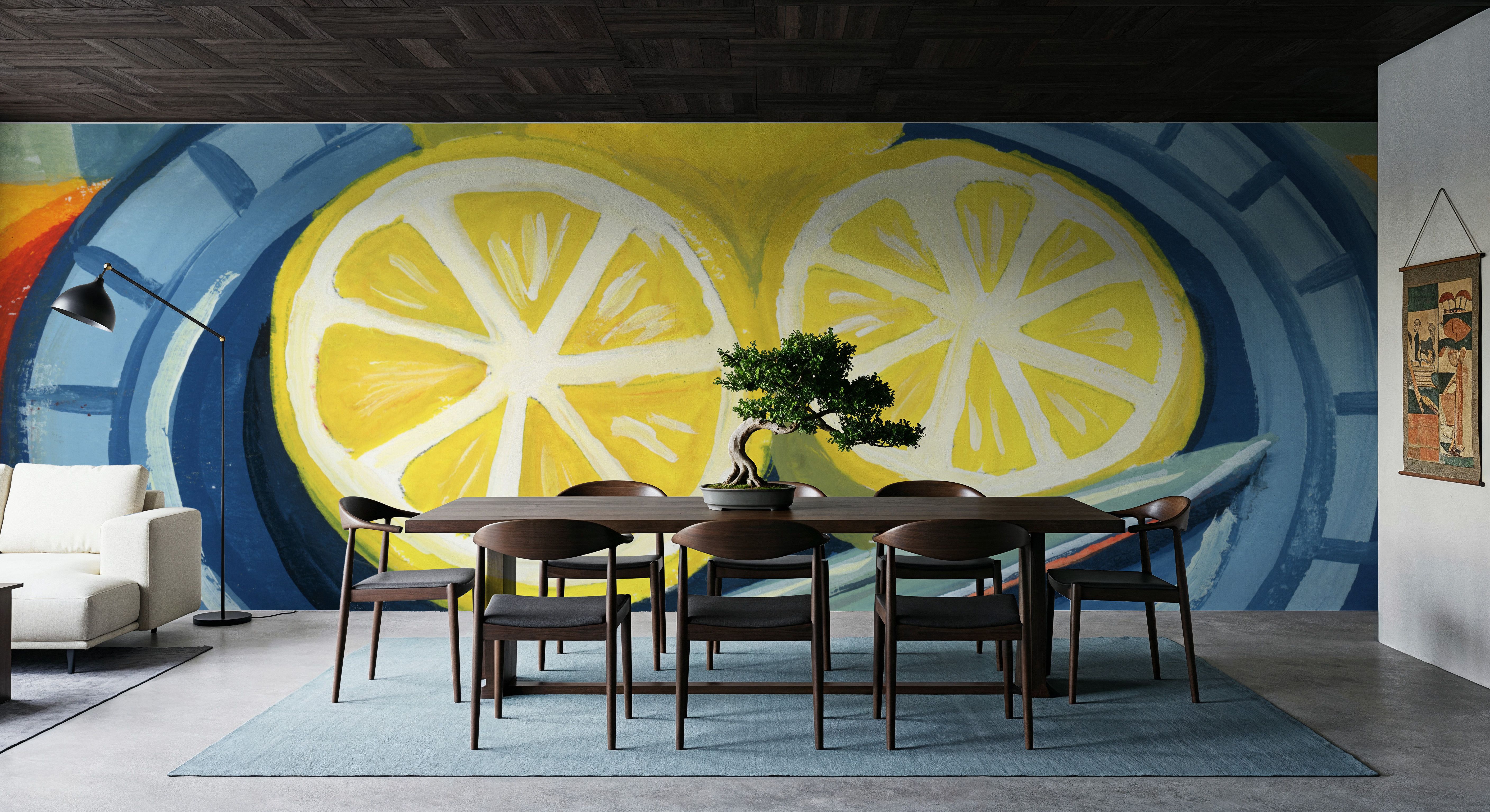 Sliced Lemons on Plates