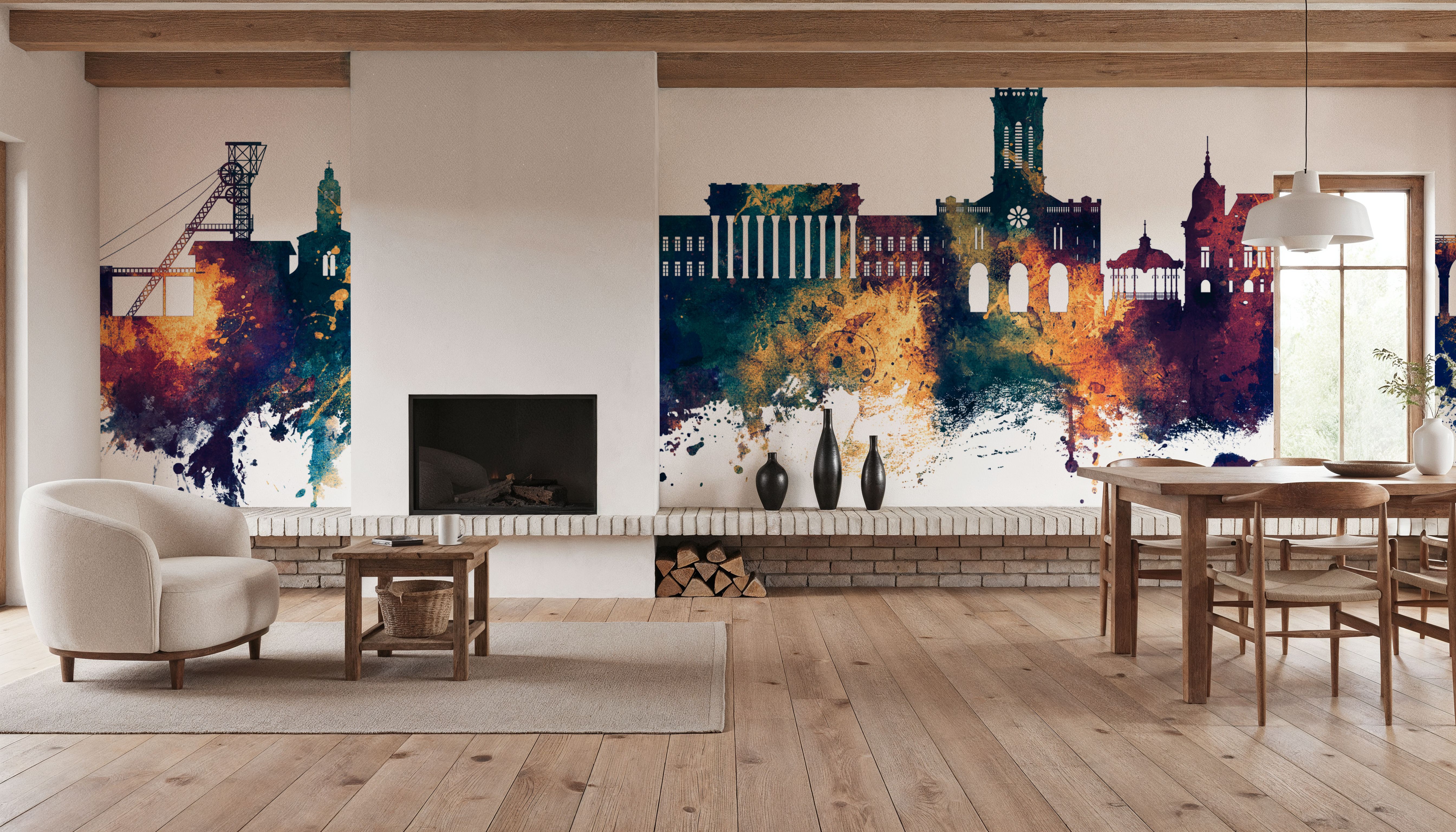 Saint-Étienne France Skyline Blue & Bronze