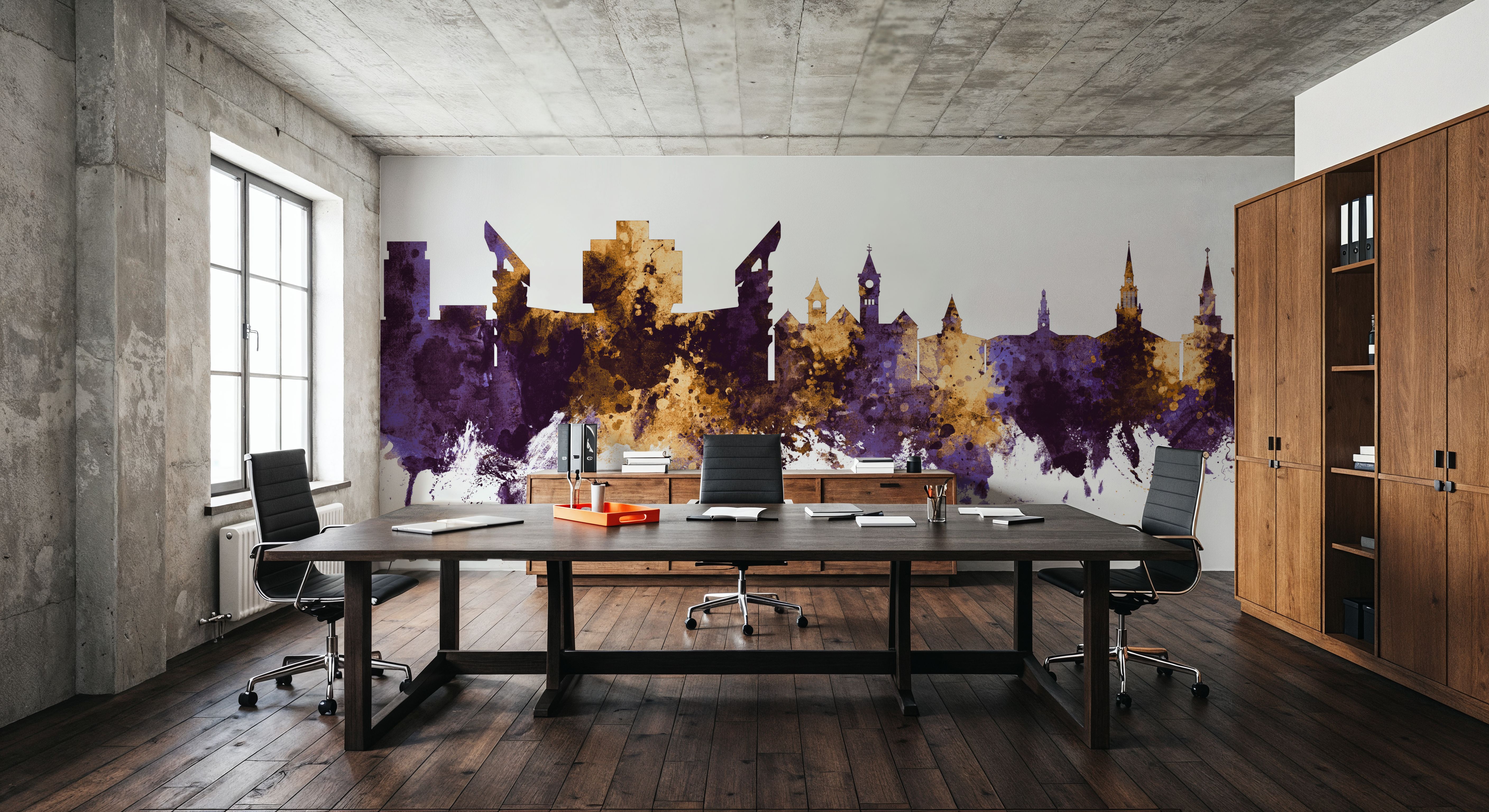 Auburn Alabama Skyline Purple & Gold