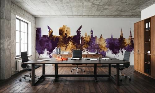 Auburn Alabama Skyline Purple & Gold