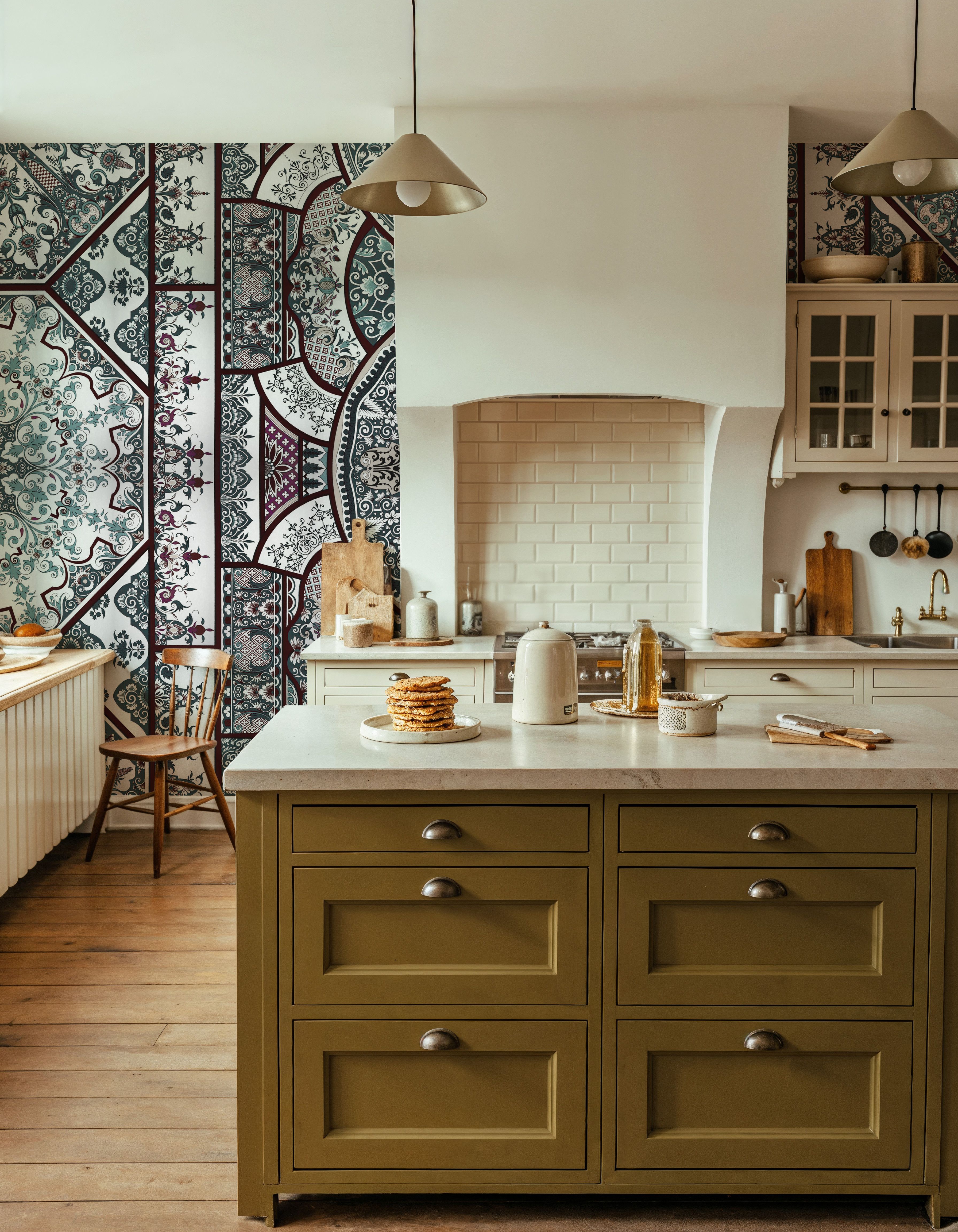 Eastern Tales, Teal & Beige