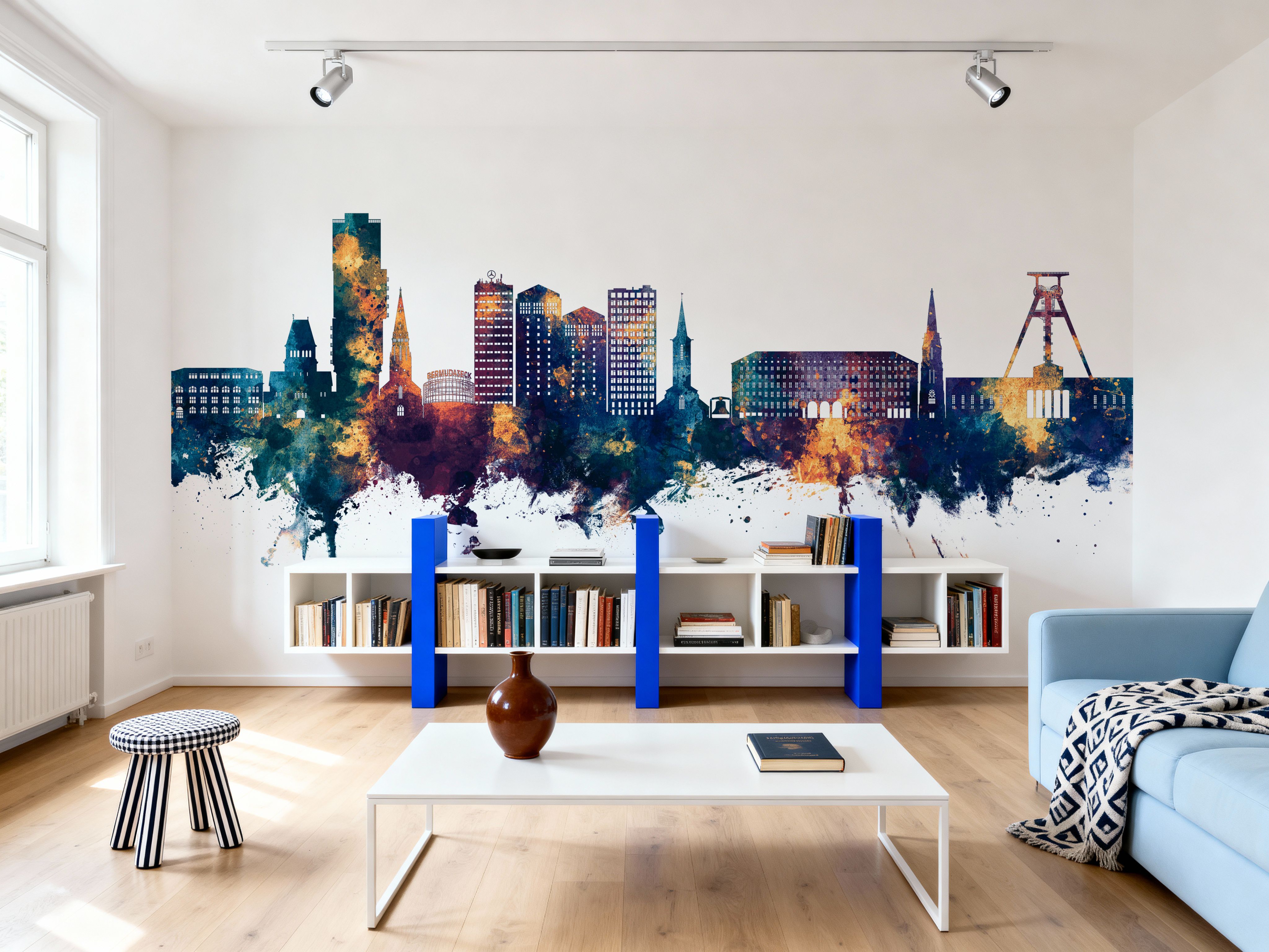 Bochum Germany Skyline Blue & Bronze