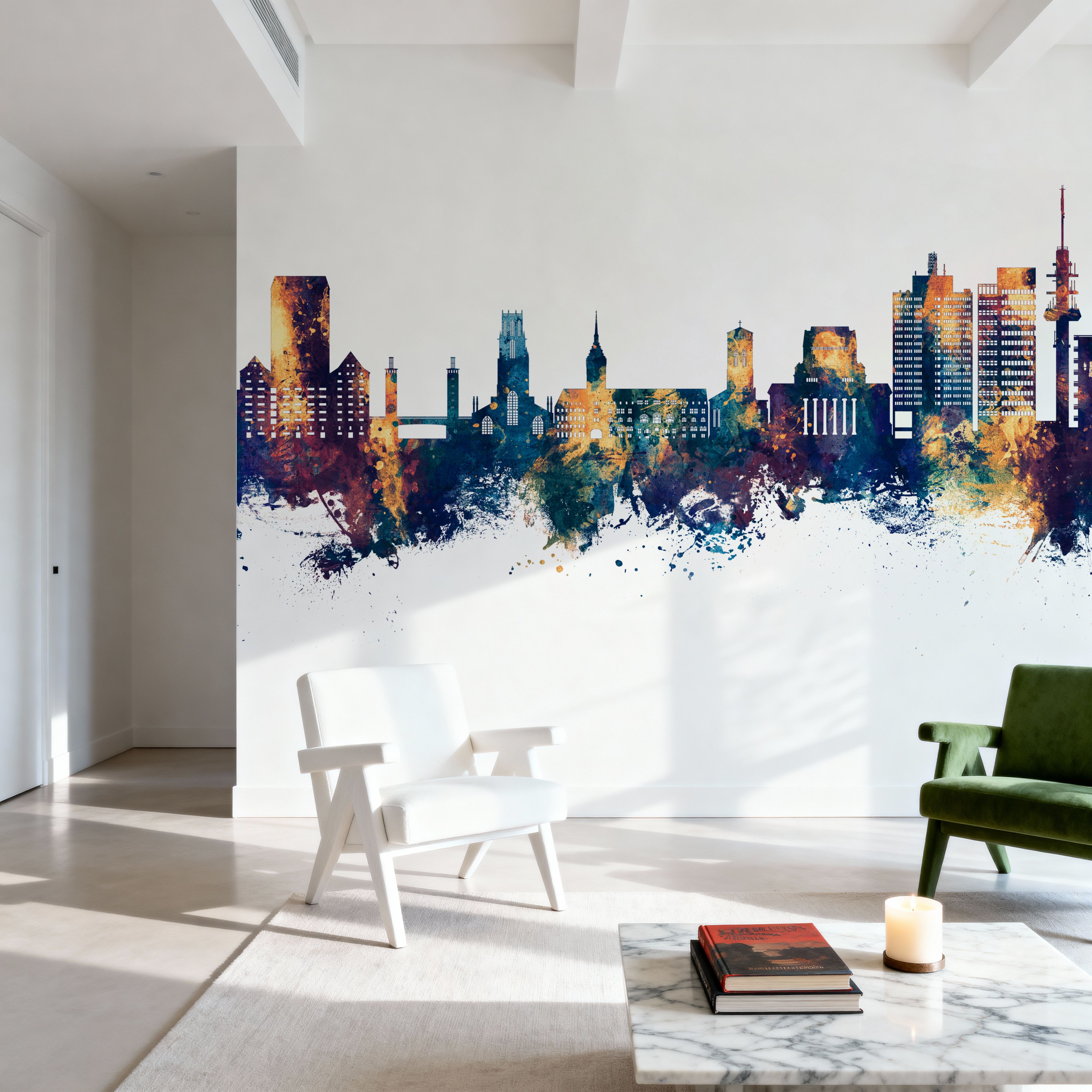 Duisburg Germany Skyline Blue & Bronze