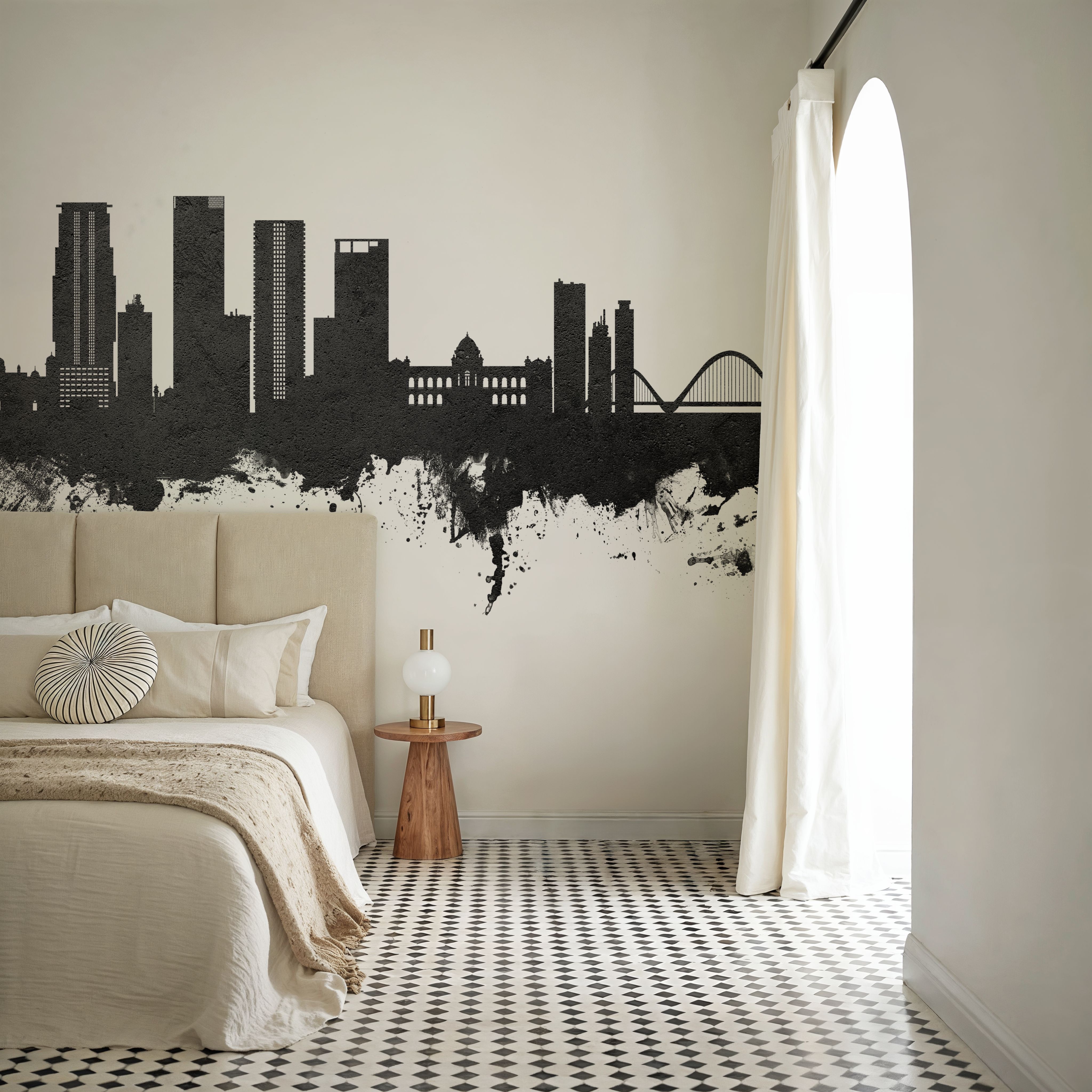 Dhaka Bangladesh Skyline Black & White