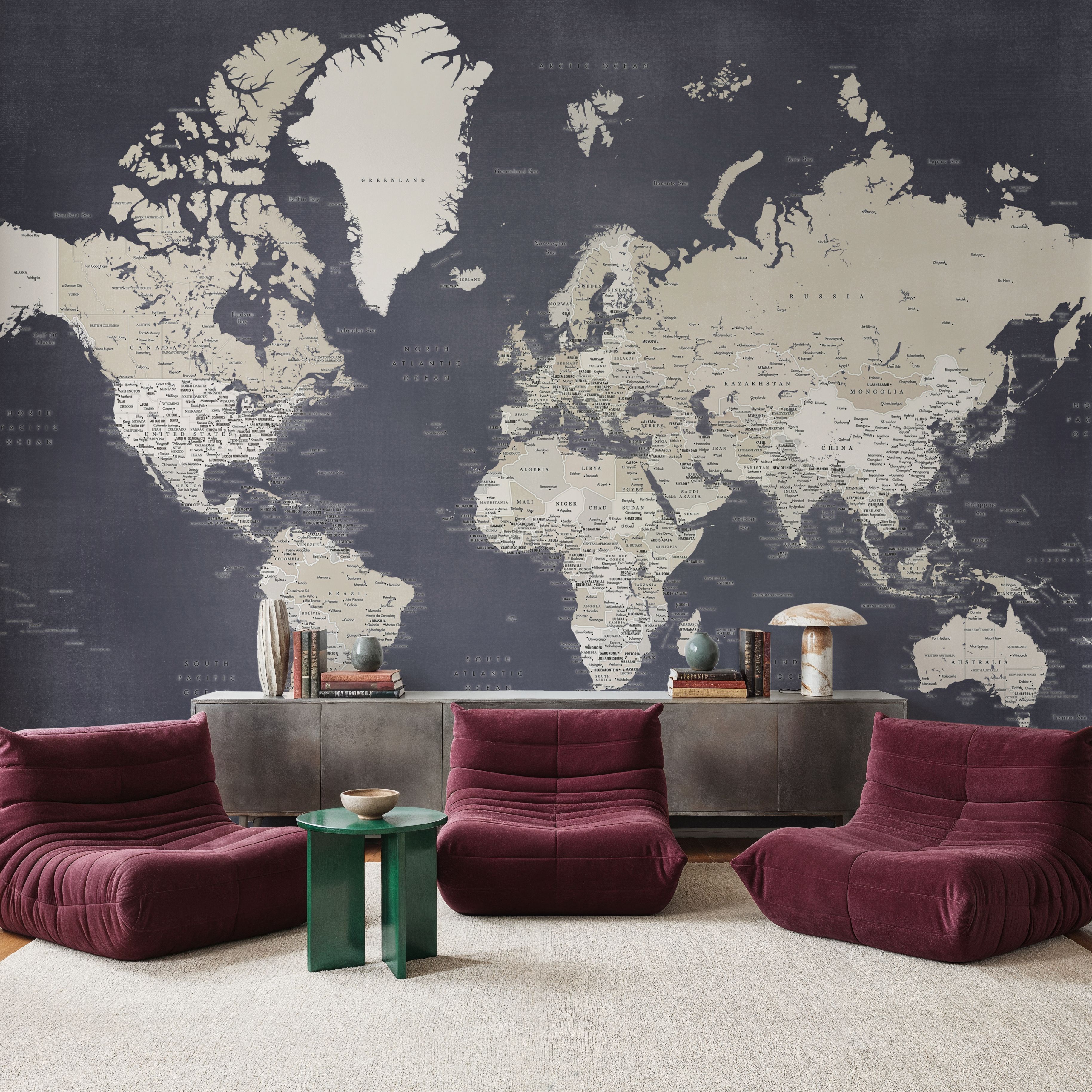 World Map Cities - Glyn