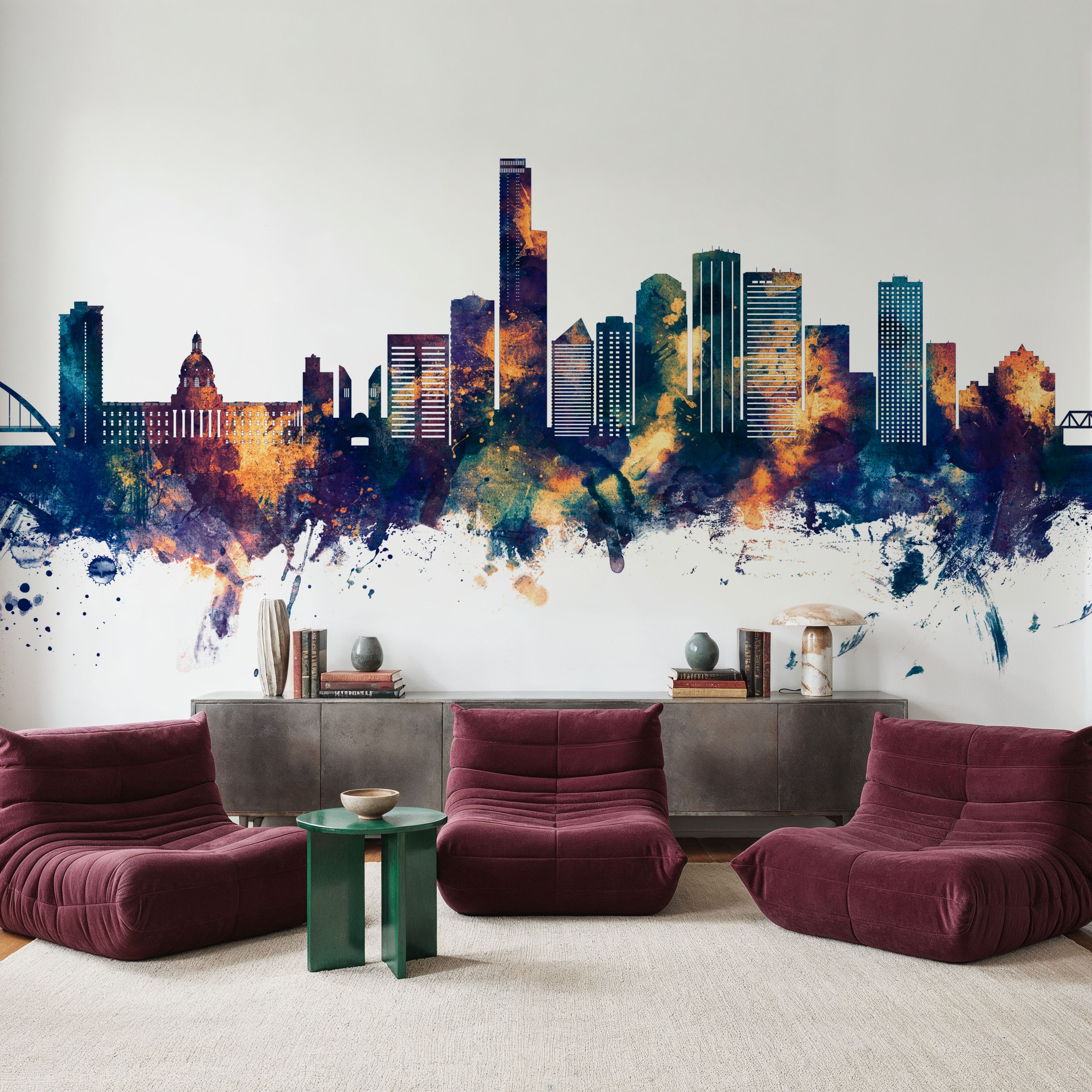 Edmonton Canada Skyline Blue & Bronze