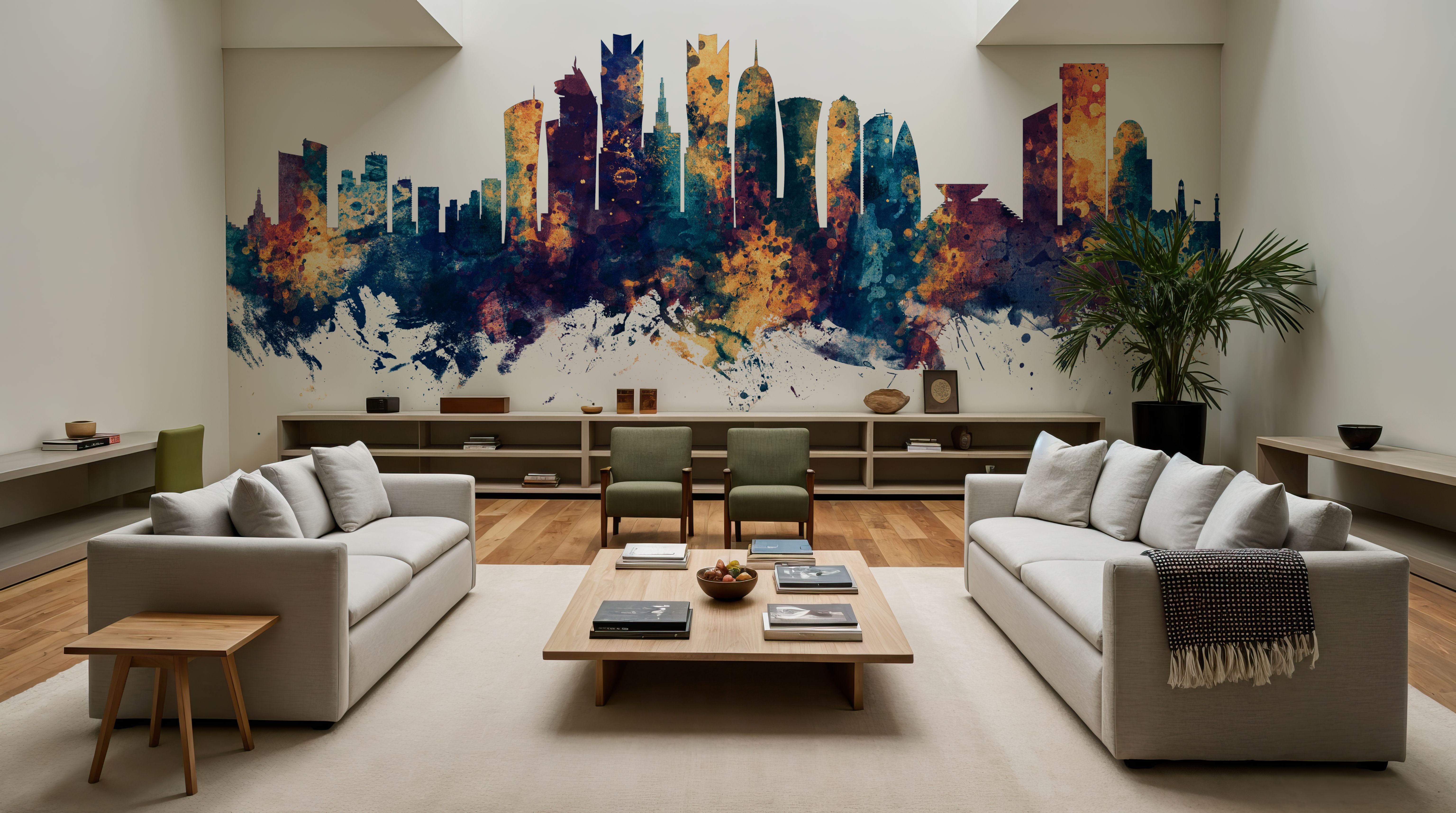 Doha Qatar Skyline Blue & Bronze