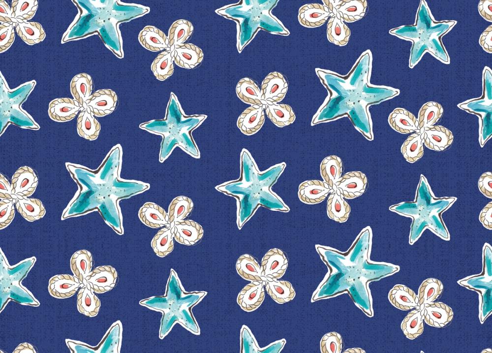 Maritime Stars Blue on Blue