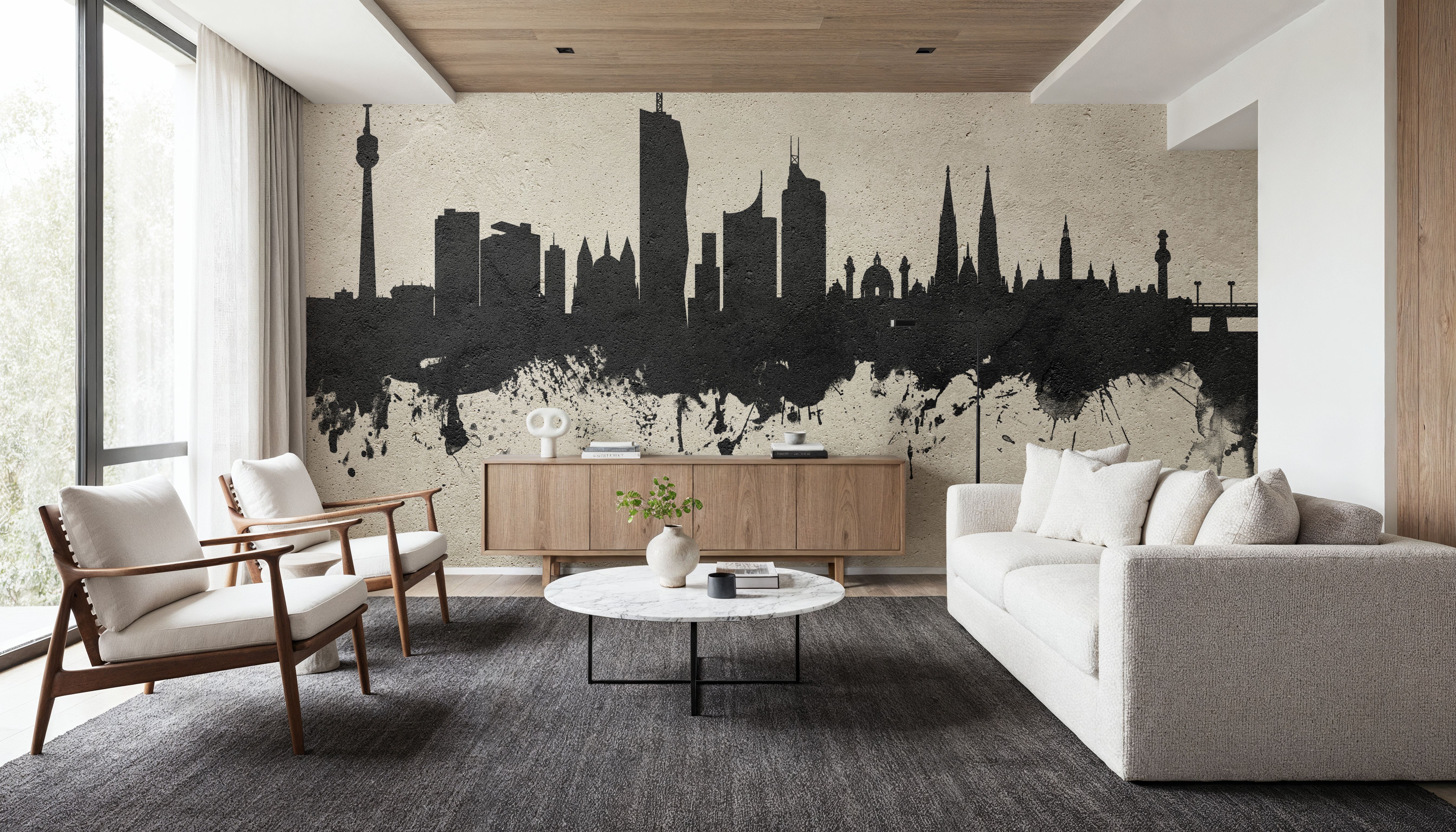 Vienna Austria Skyline Concrete, Tapeten