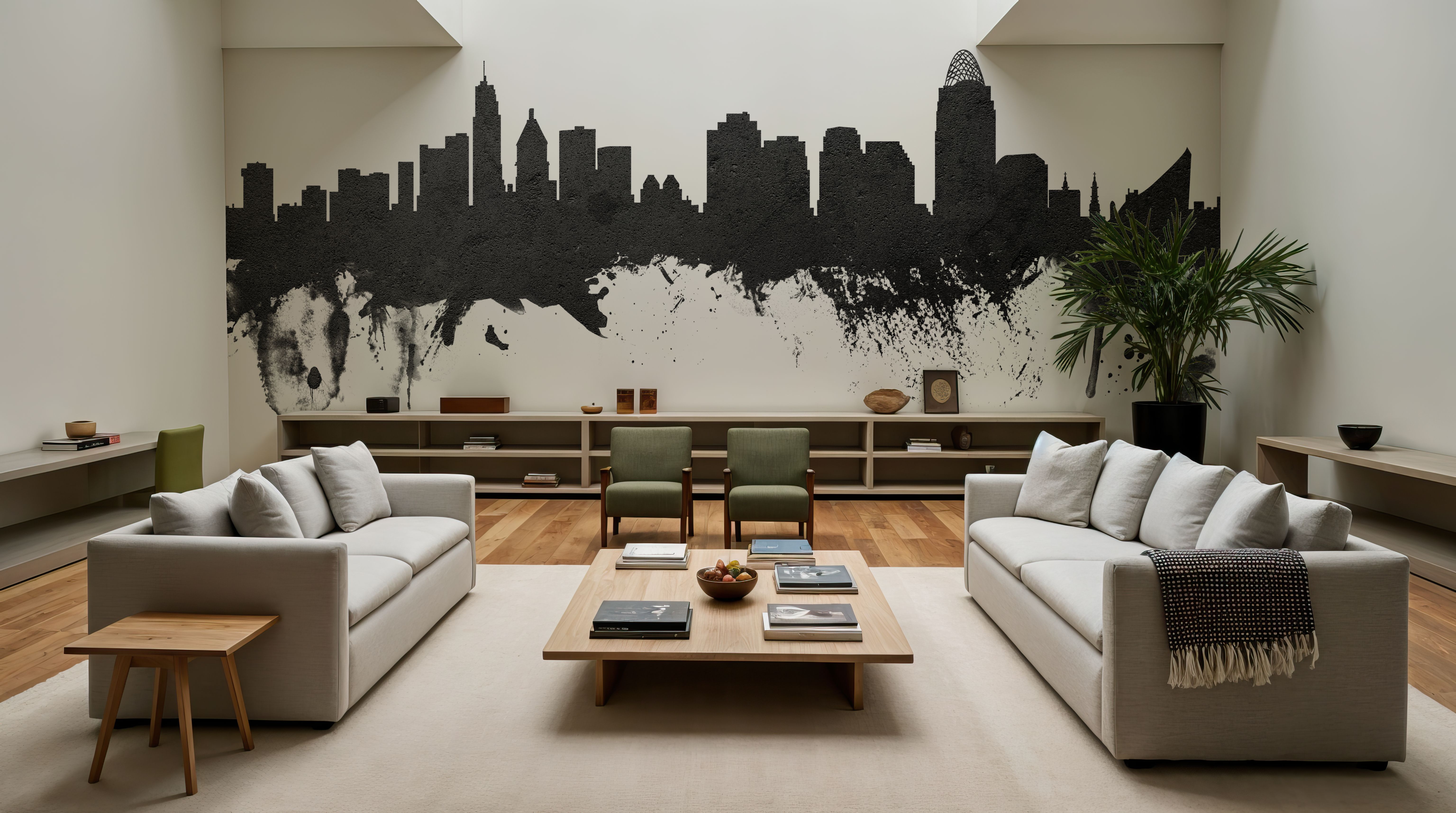 Cincinnati Ohio Skyline Black & White, Wallpaper