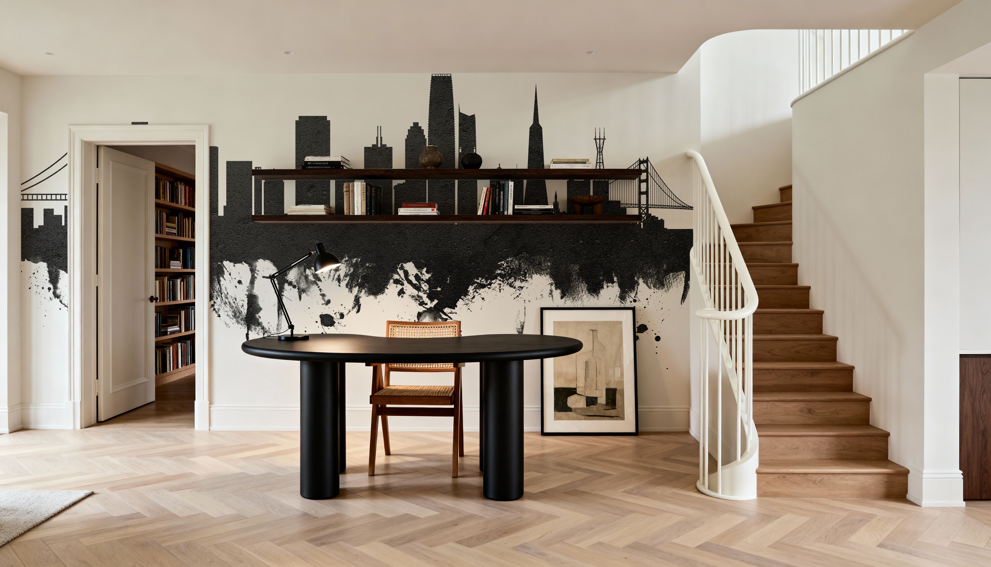 San Francisco Skyline Black & White, Papel pintado