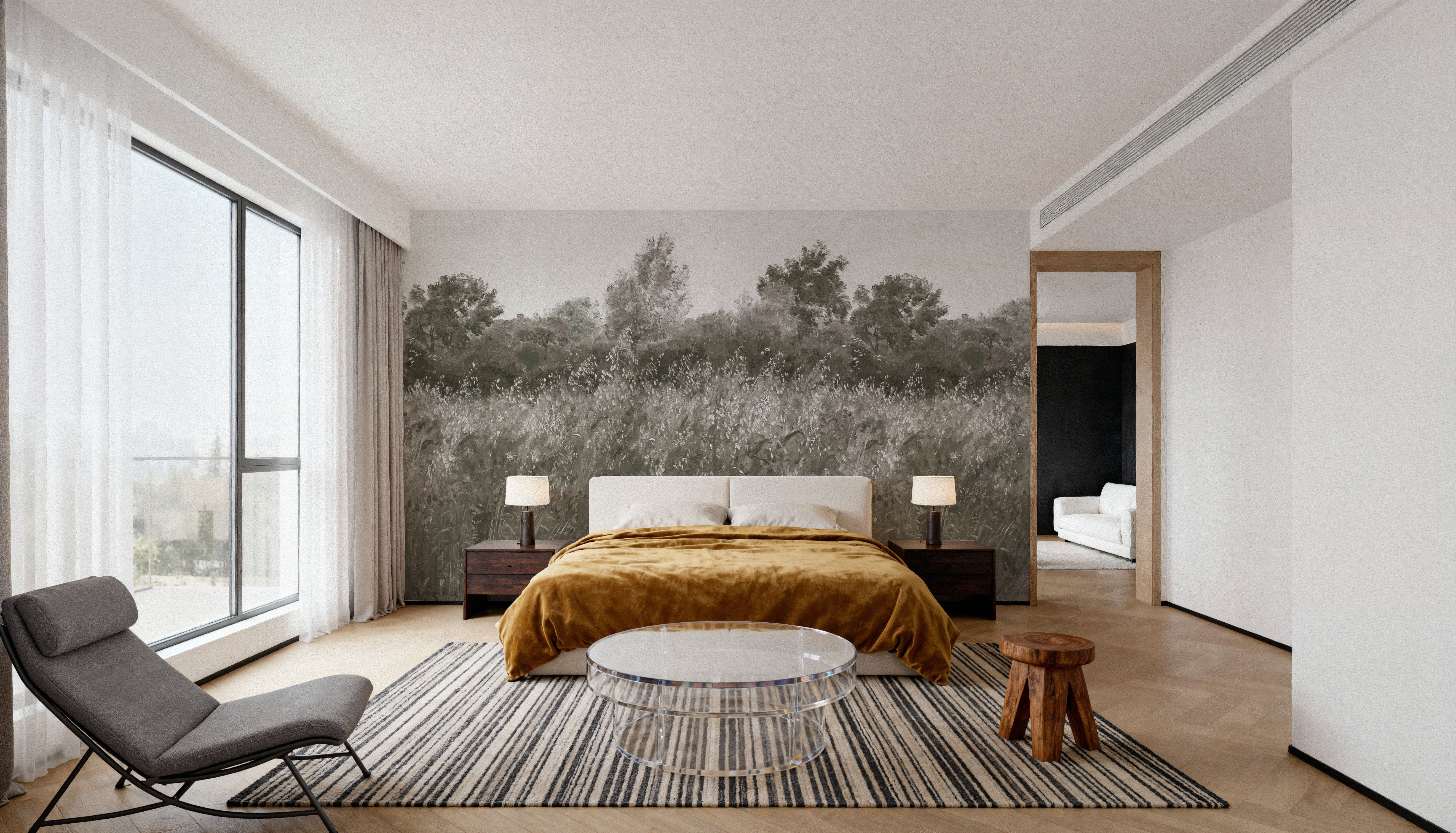 Meadow Whisper, Olive, Tapet