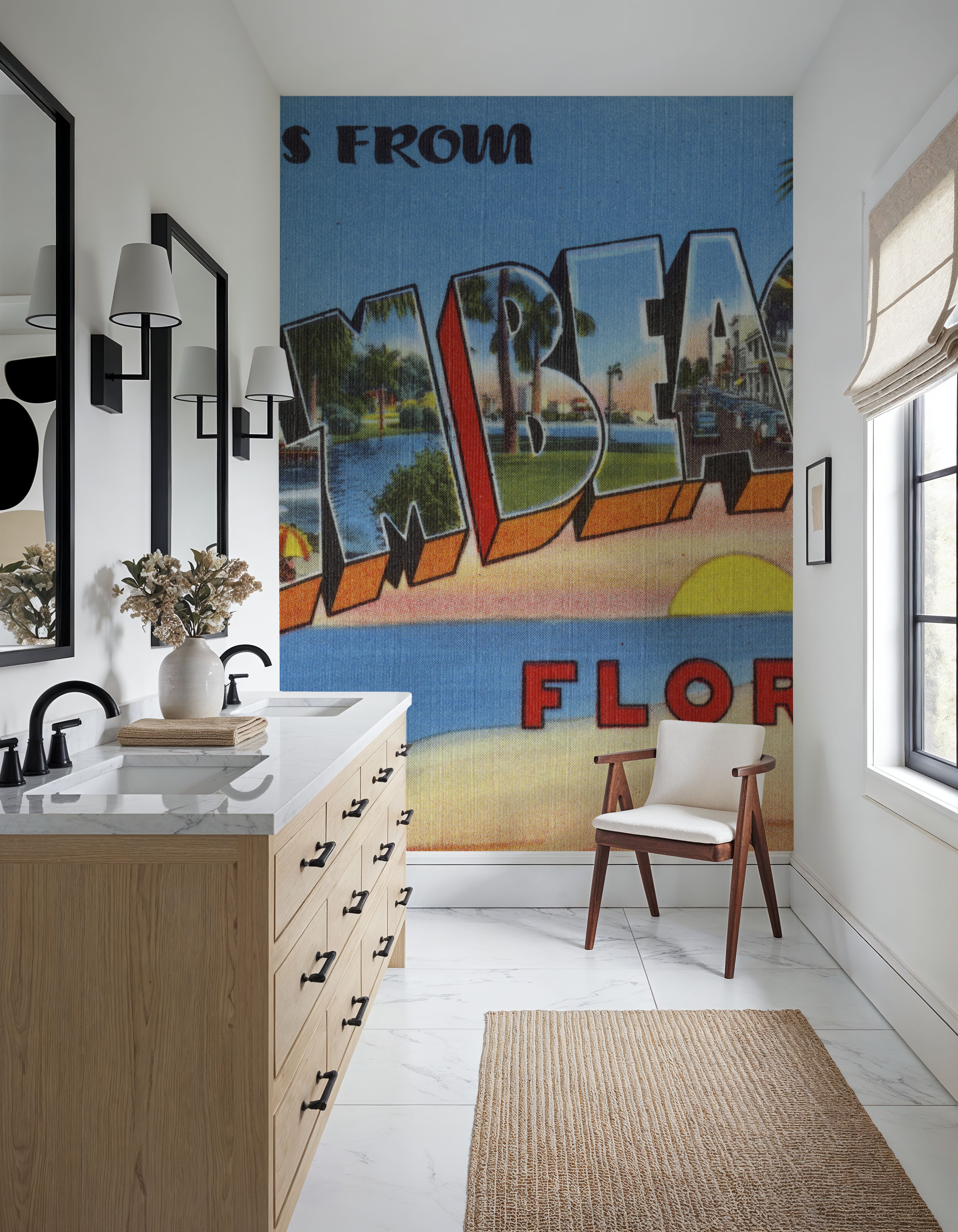 Greetings from Palm Beaches - Screenprint Postcard