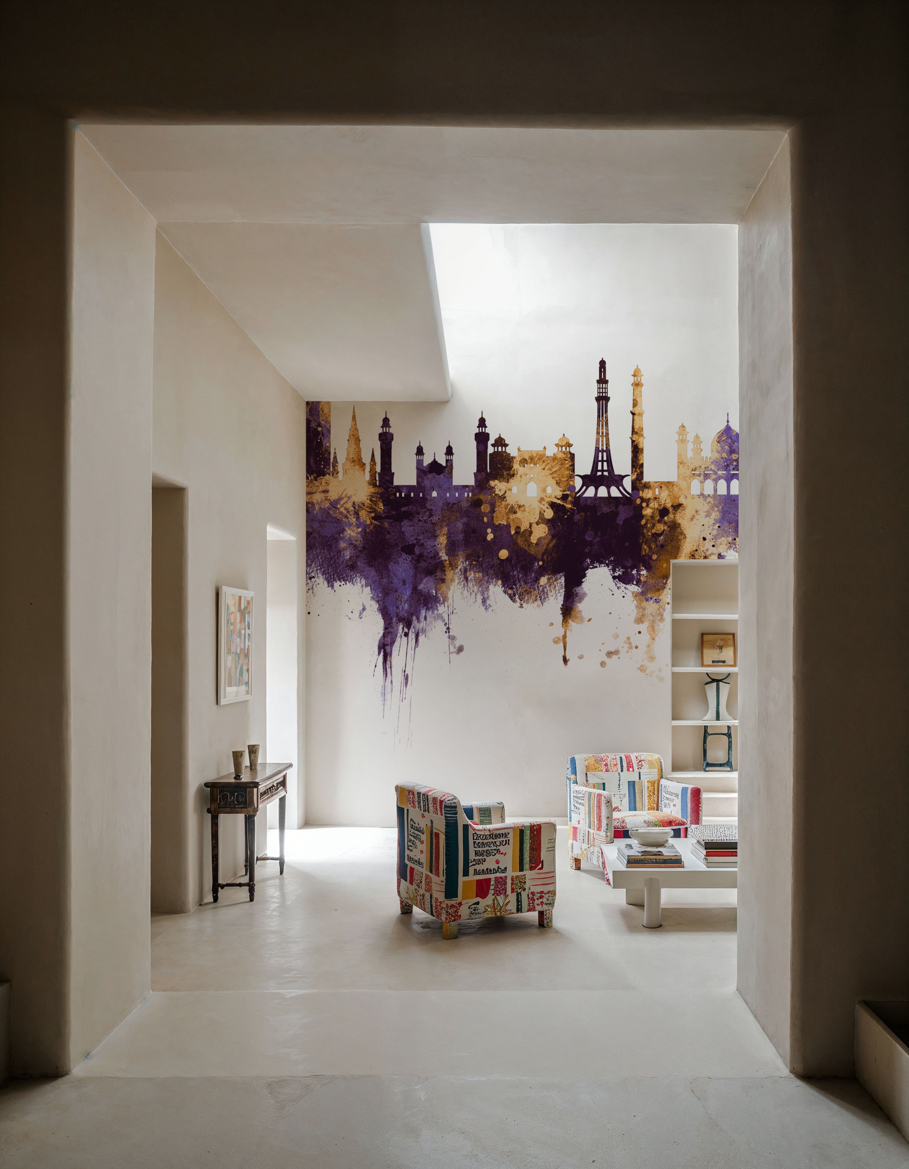 Lahore Pakistan Skyline Purple & Gold