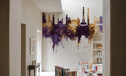 Lahore Pakistan Skyline Purple & Gold