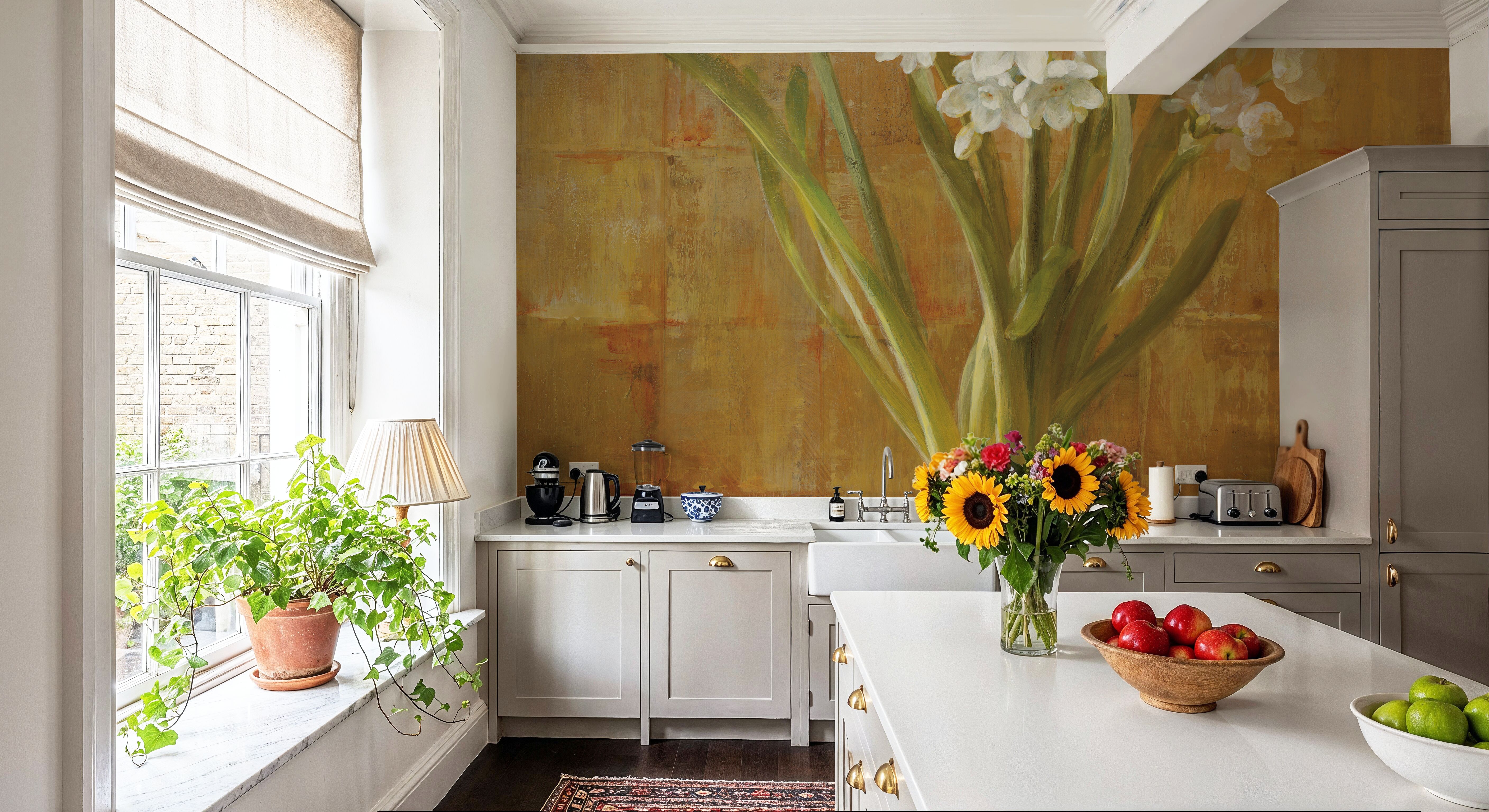 White Narcissus on Bronze