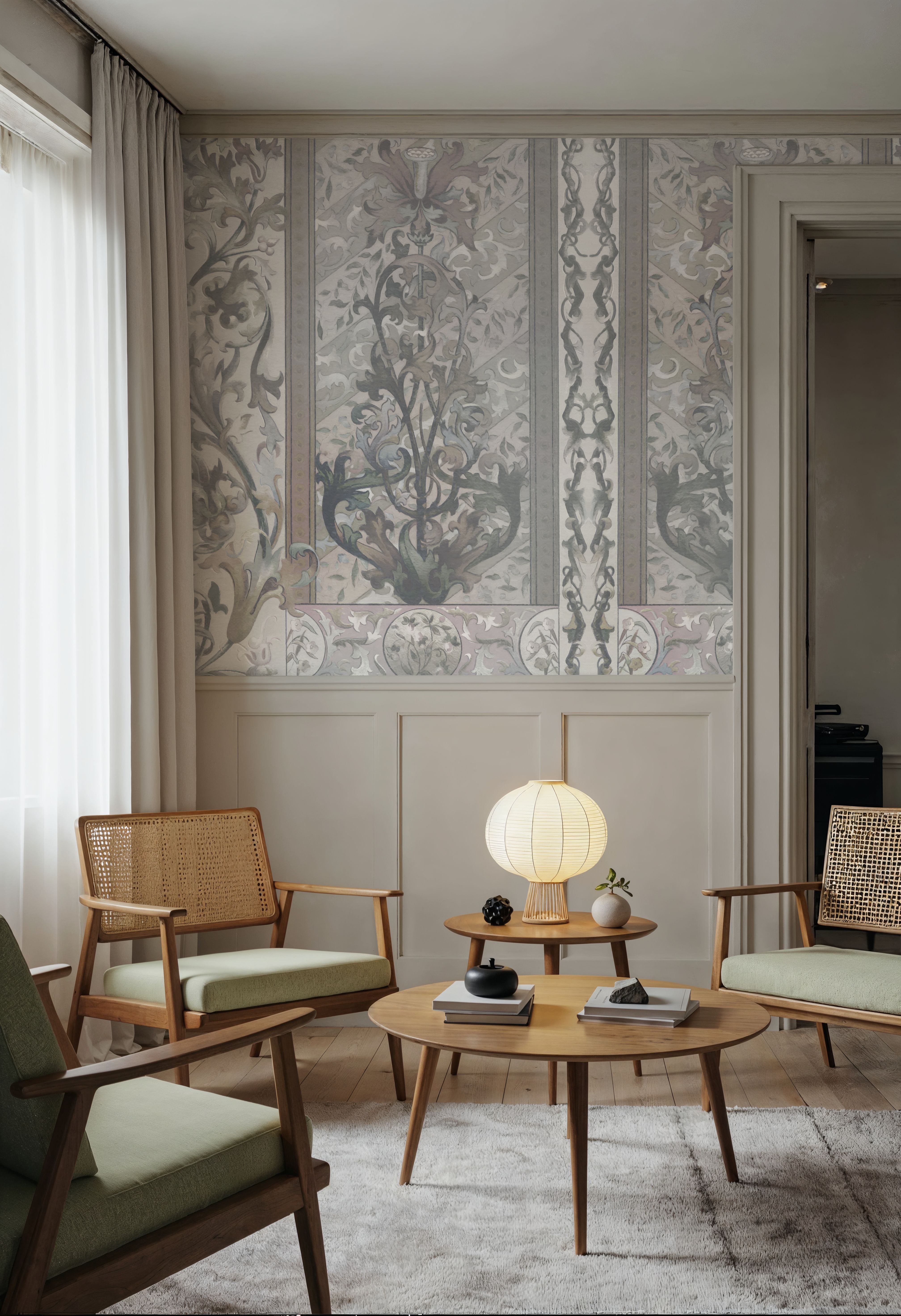 Plant Fantasy Ornament, Gray