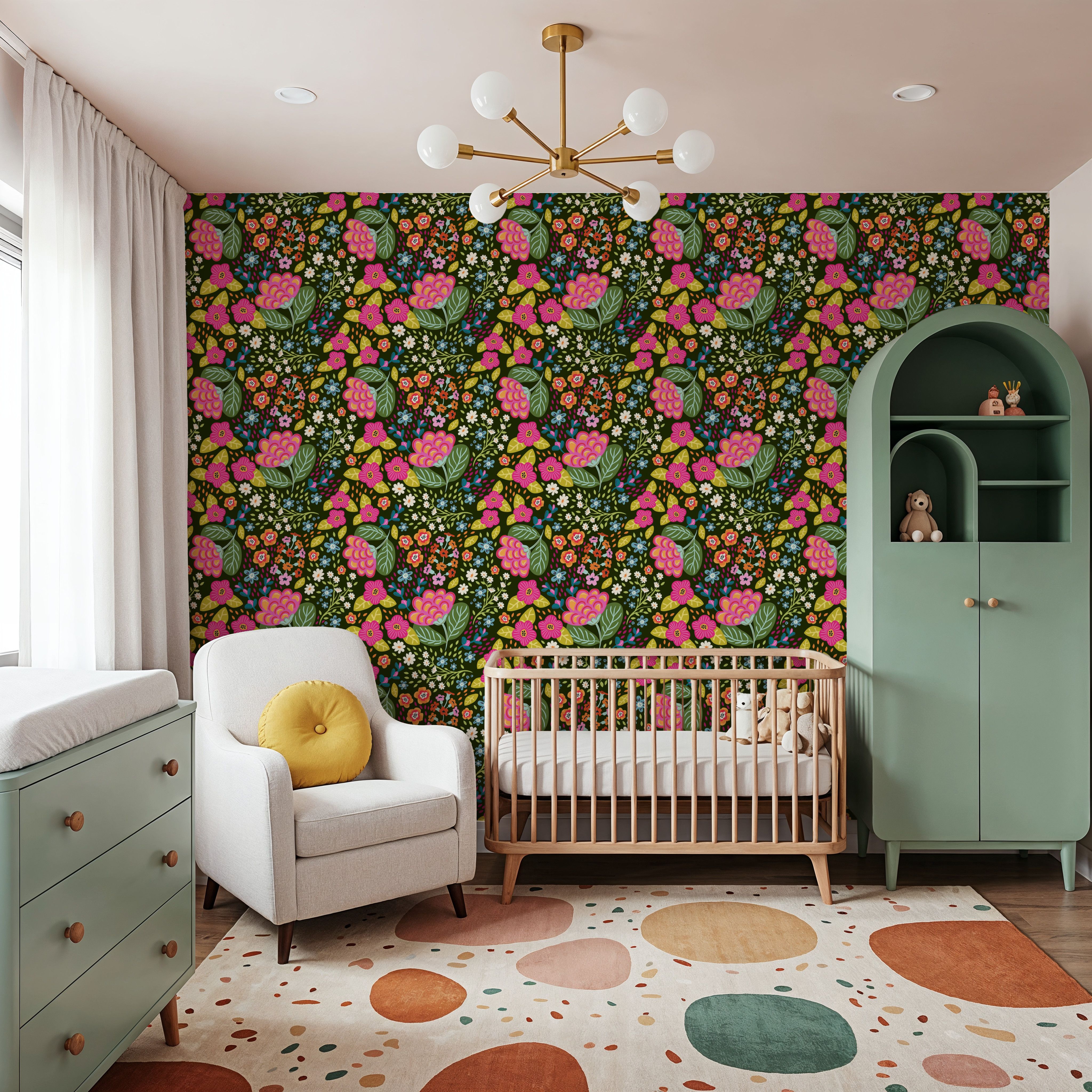 Happy Flowers, Pine Green