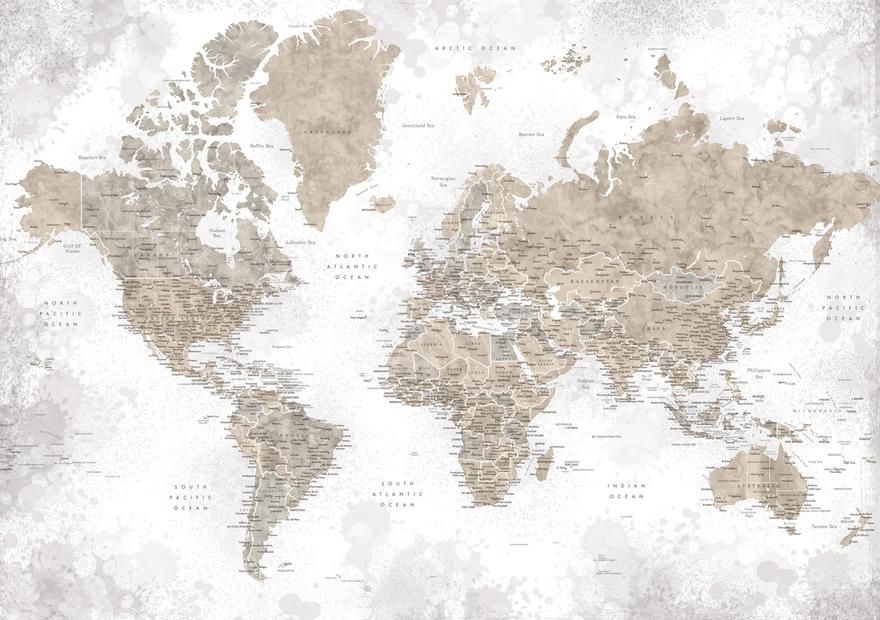 World Map Cities - Kacia