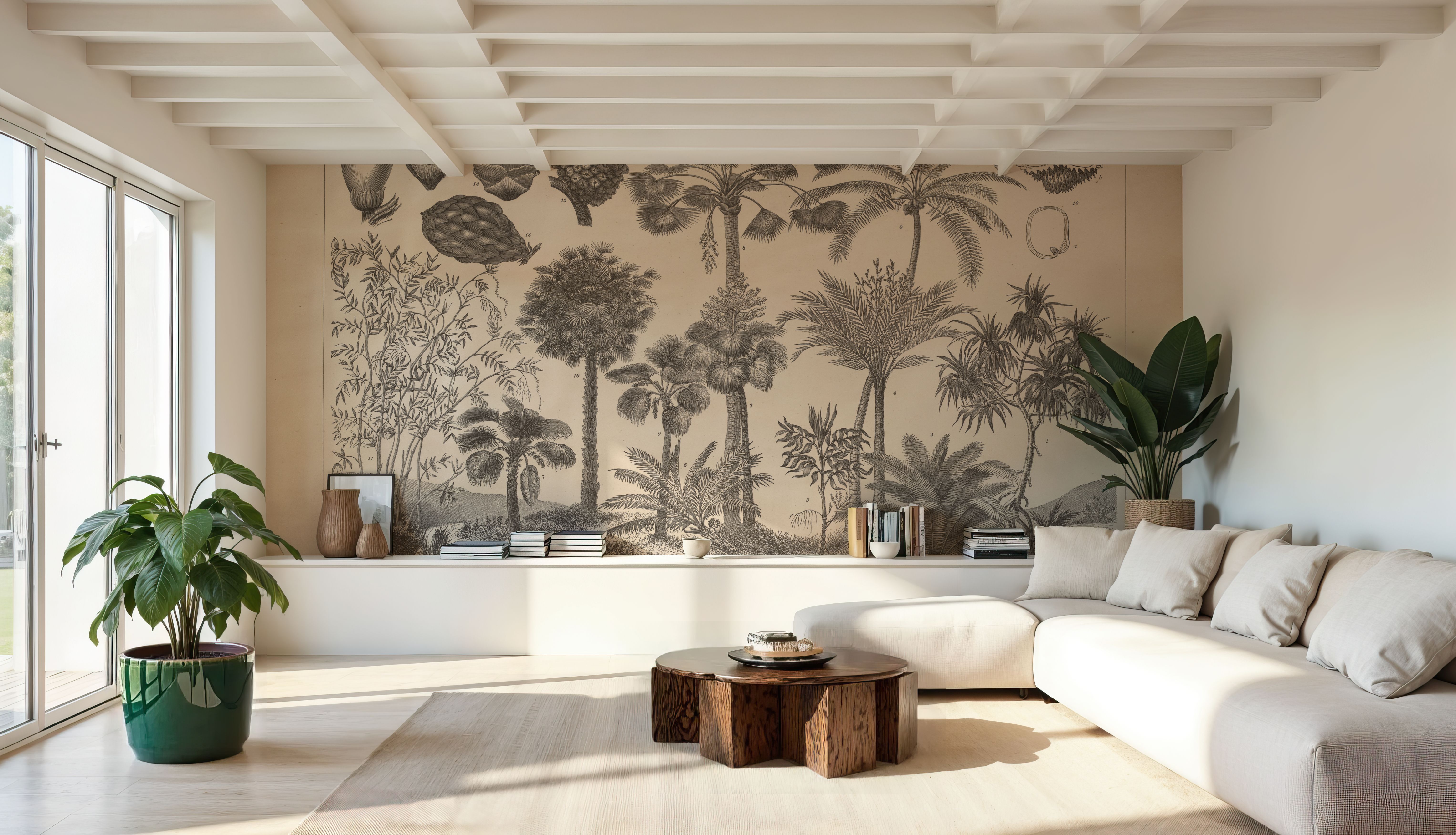 Wall Mural - Botanik II Vintage - Fruits Nature mural wallpaper - Hallway staircases - Wallism US - Premium, Textured or Peel & Stick