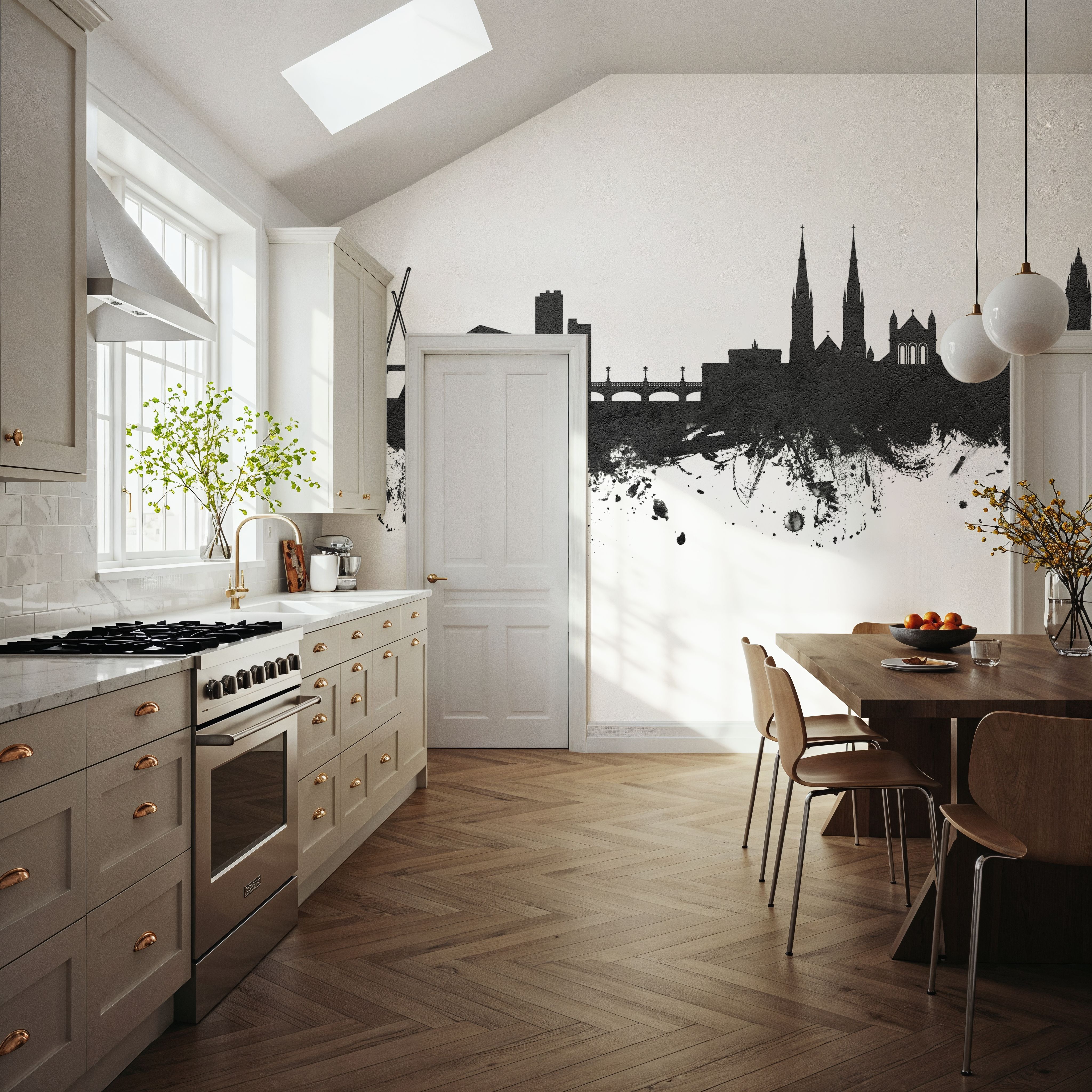 Belfast Northern Ireland Skyline Black & White