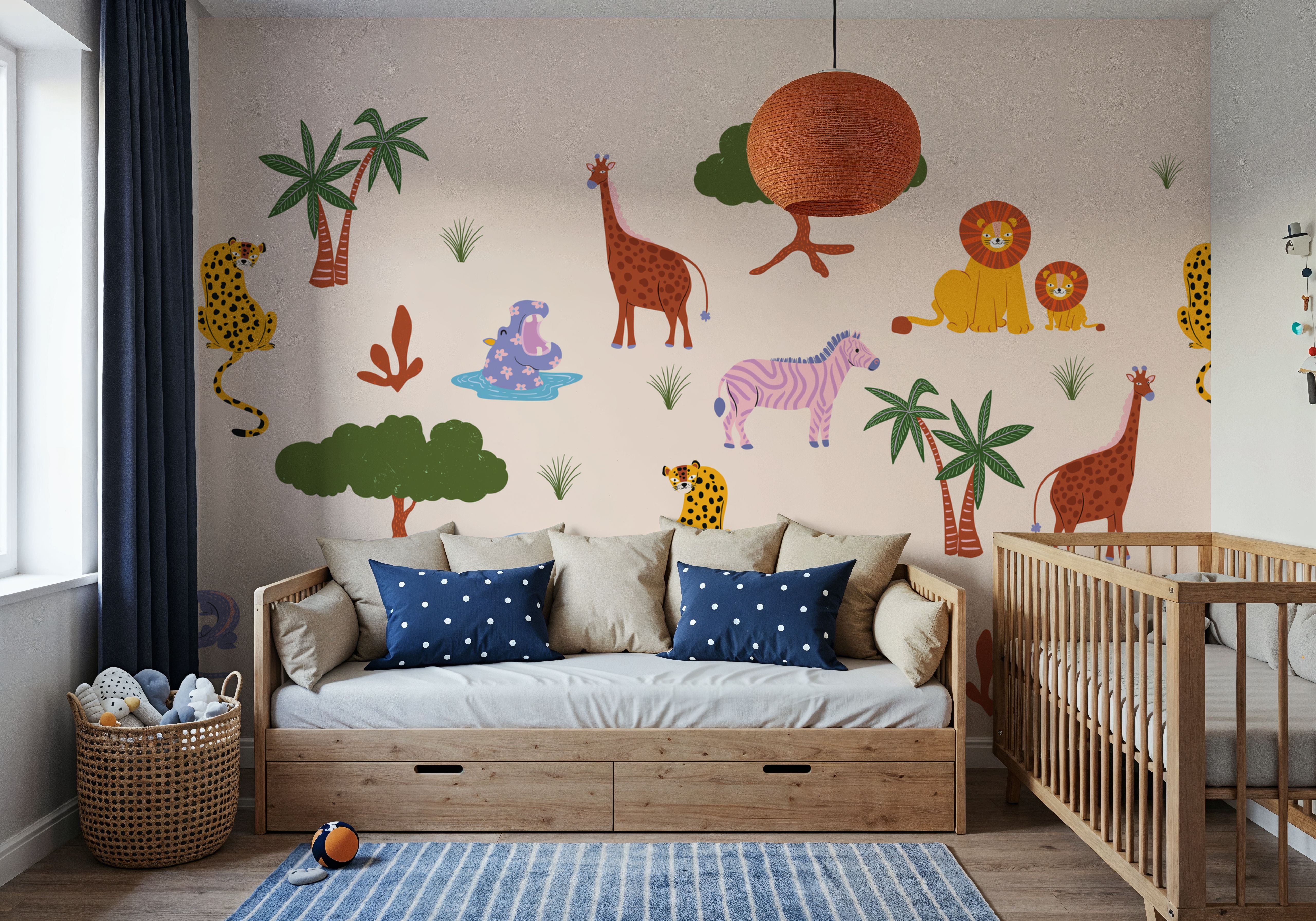Funky Safari Mural, Wallpaper