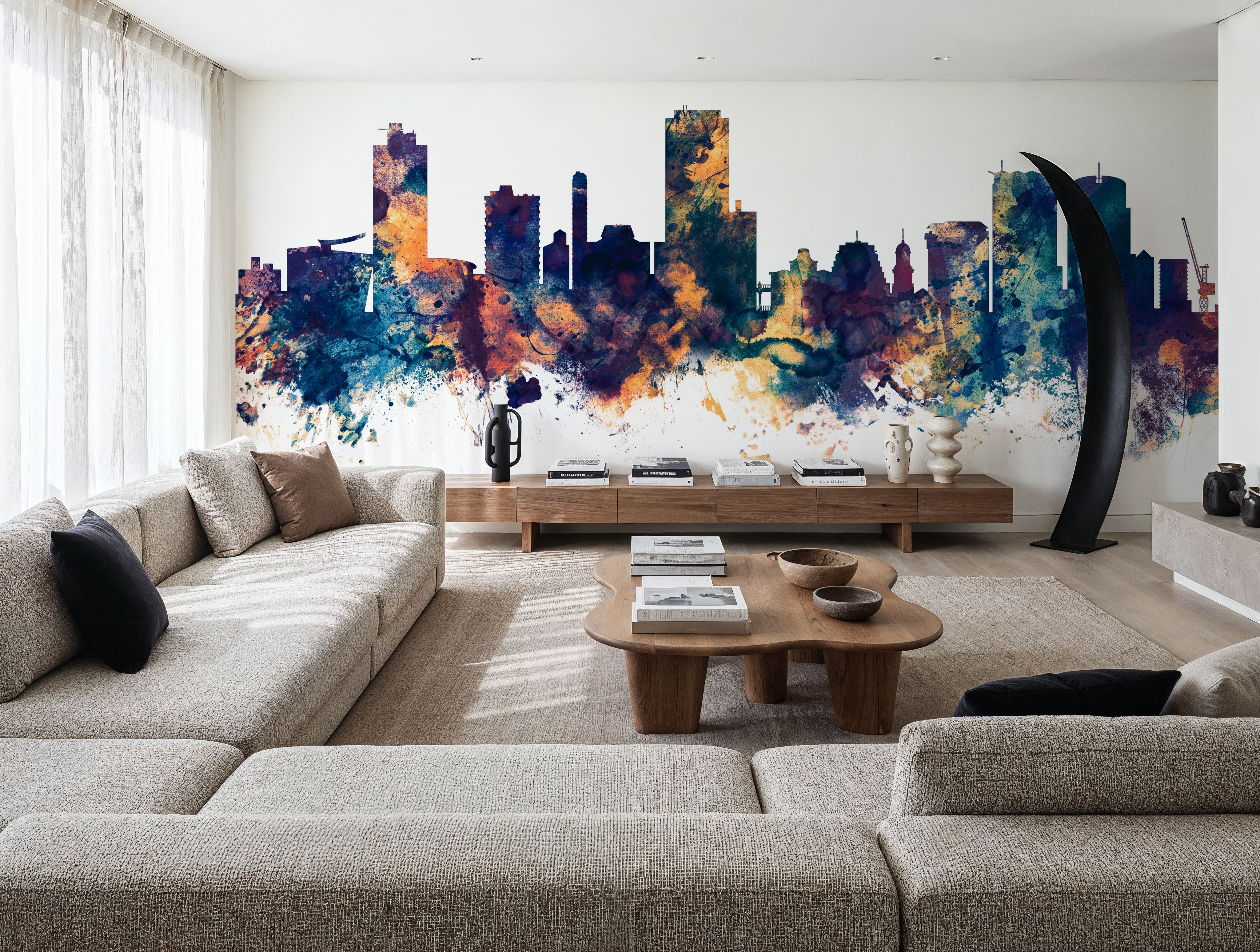 Wellington New Zealand Skyline Blue & Bronze