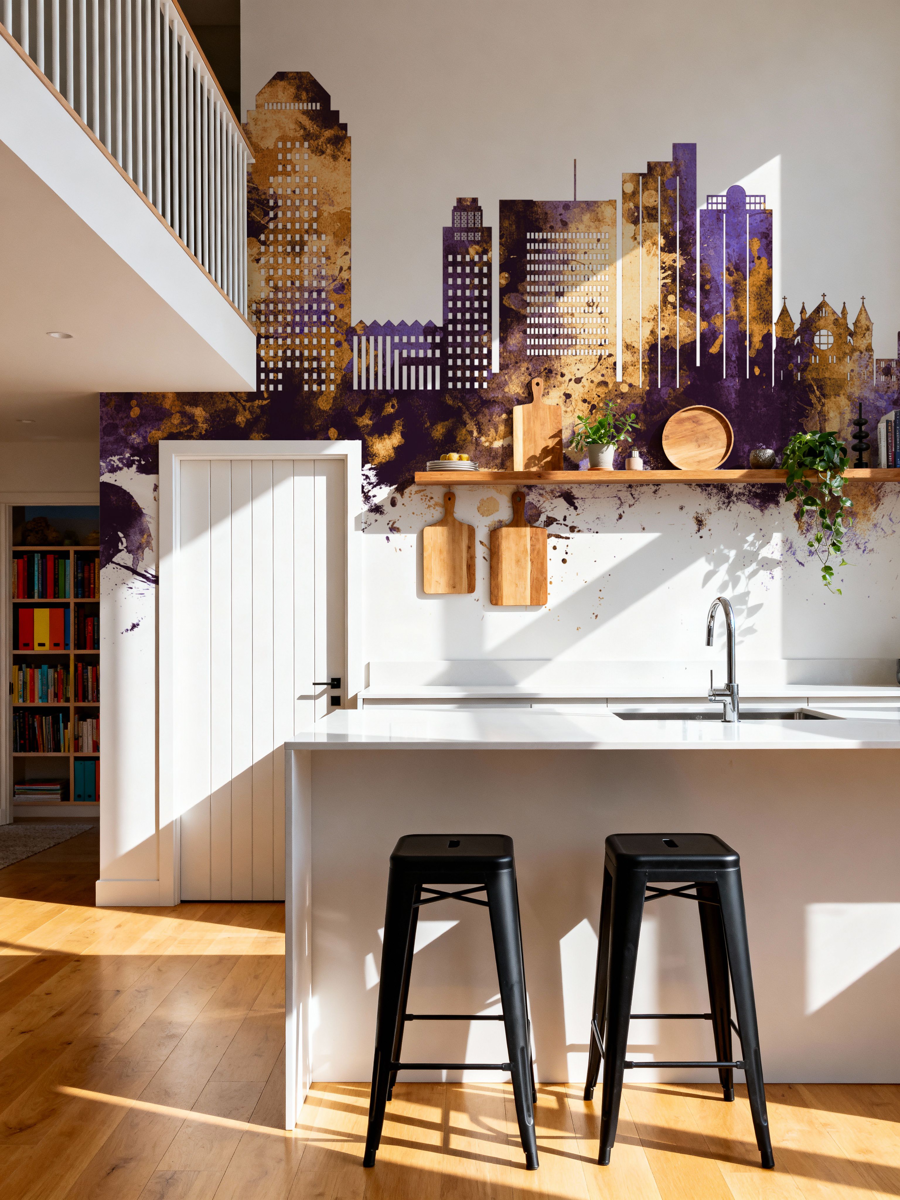 Shreveport Louisiana Skyline Purple & Gold