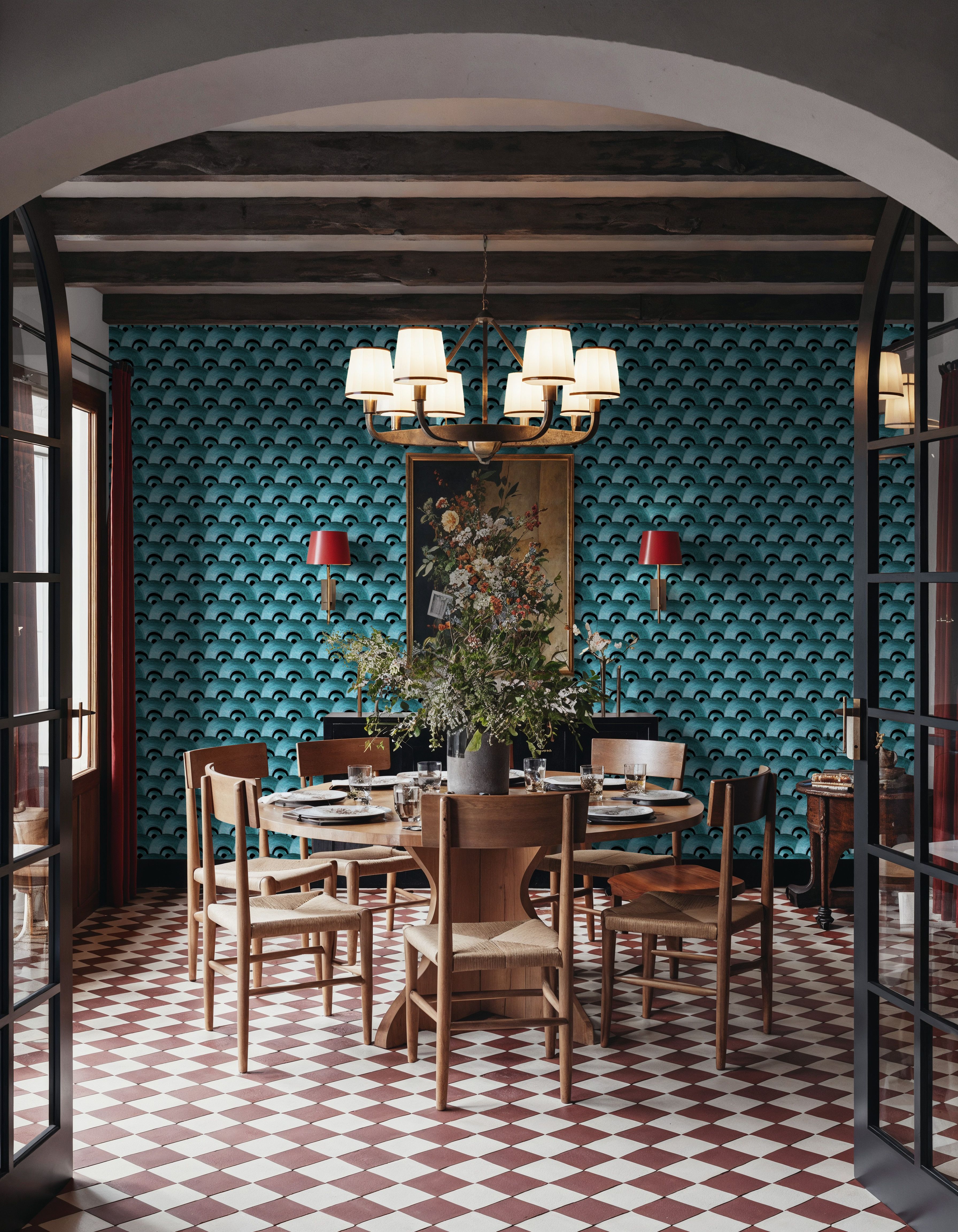 Deco Scales Blue, Tapeten