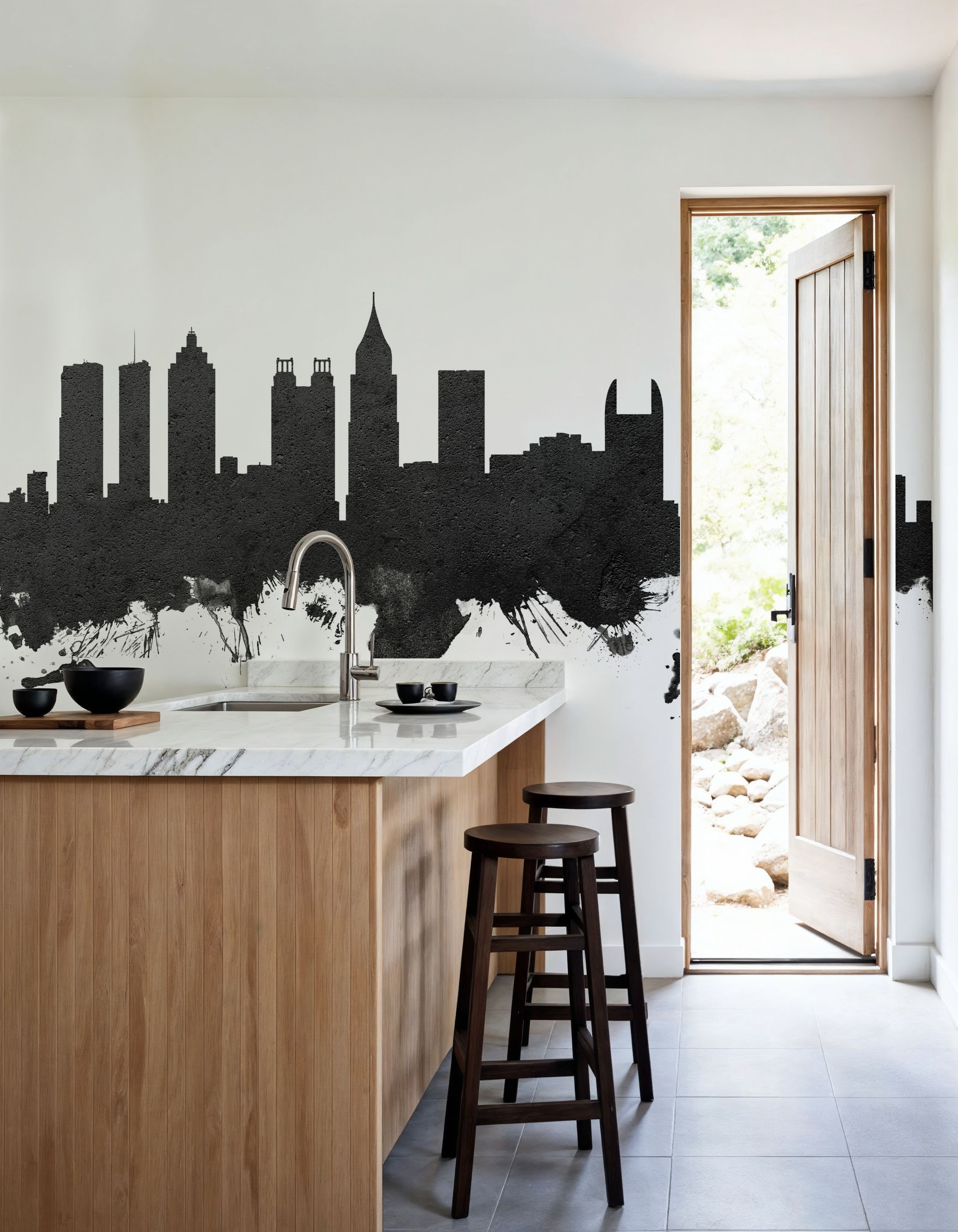 Atlanta Georgia Skyline Black & White