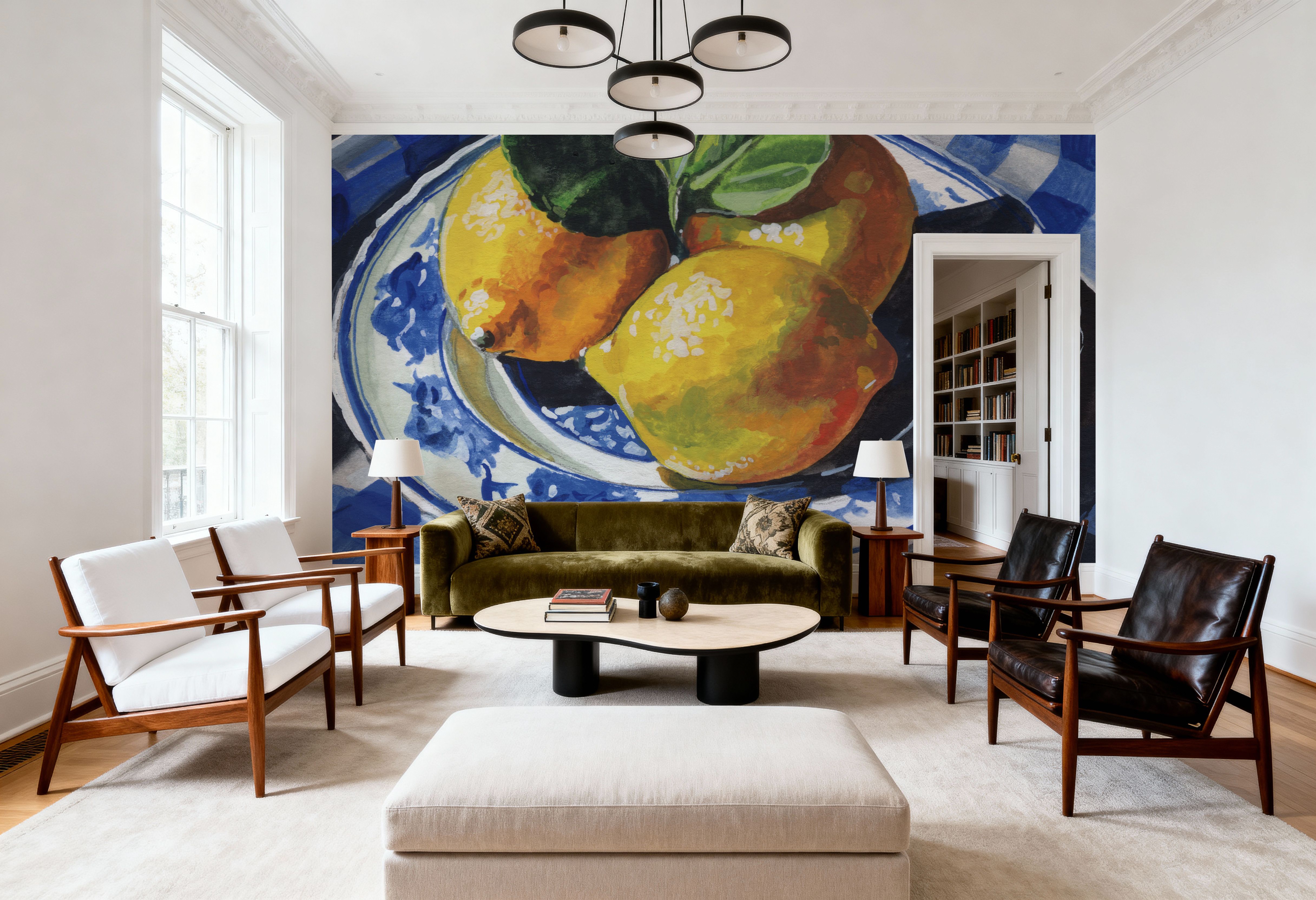 Lemons on a Blue Table