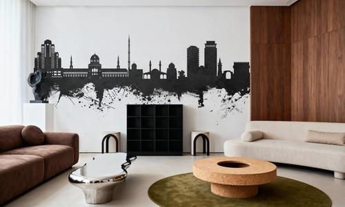 Damascus Syria Skyline Black & White