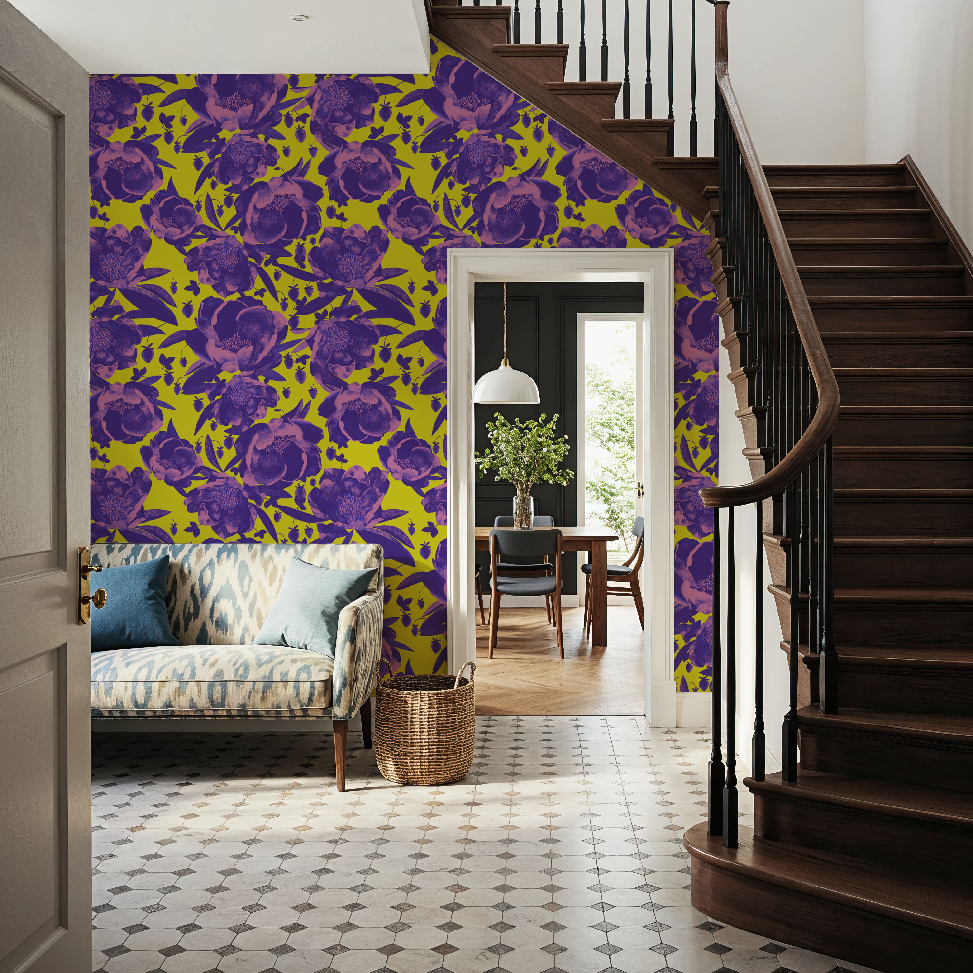 Pop Peonies, Purple & Lime