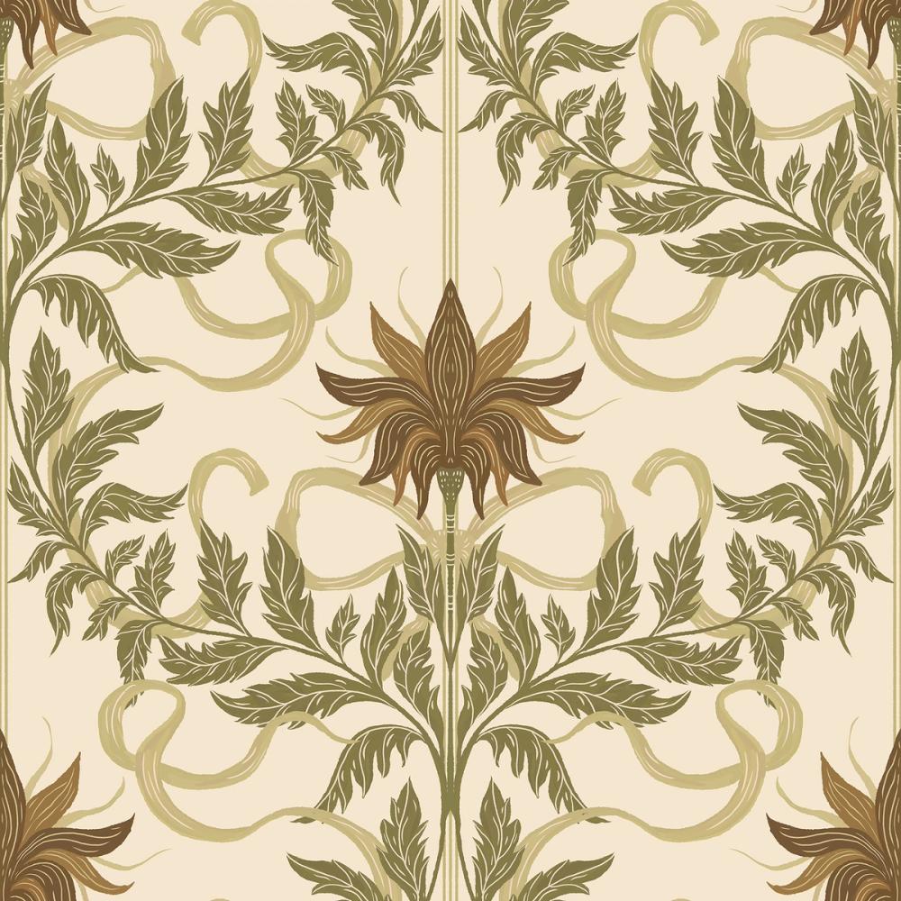 Floral Damask & Bows, Cream