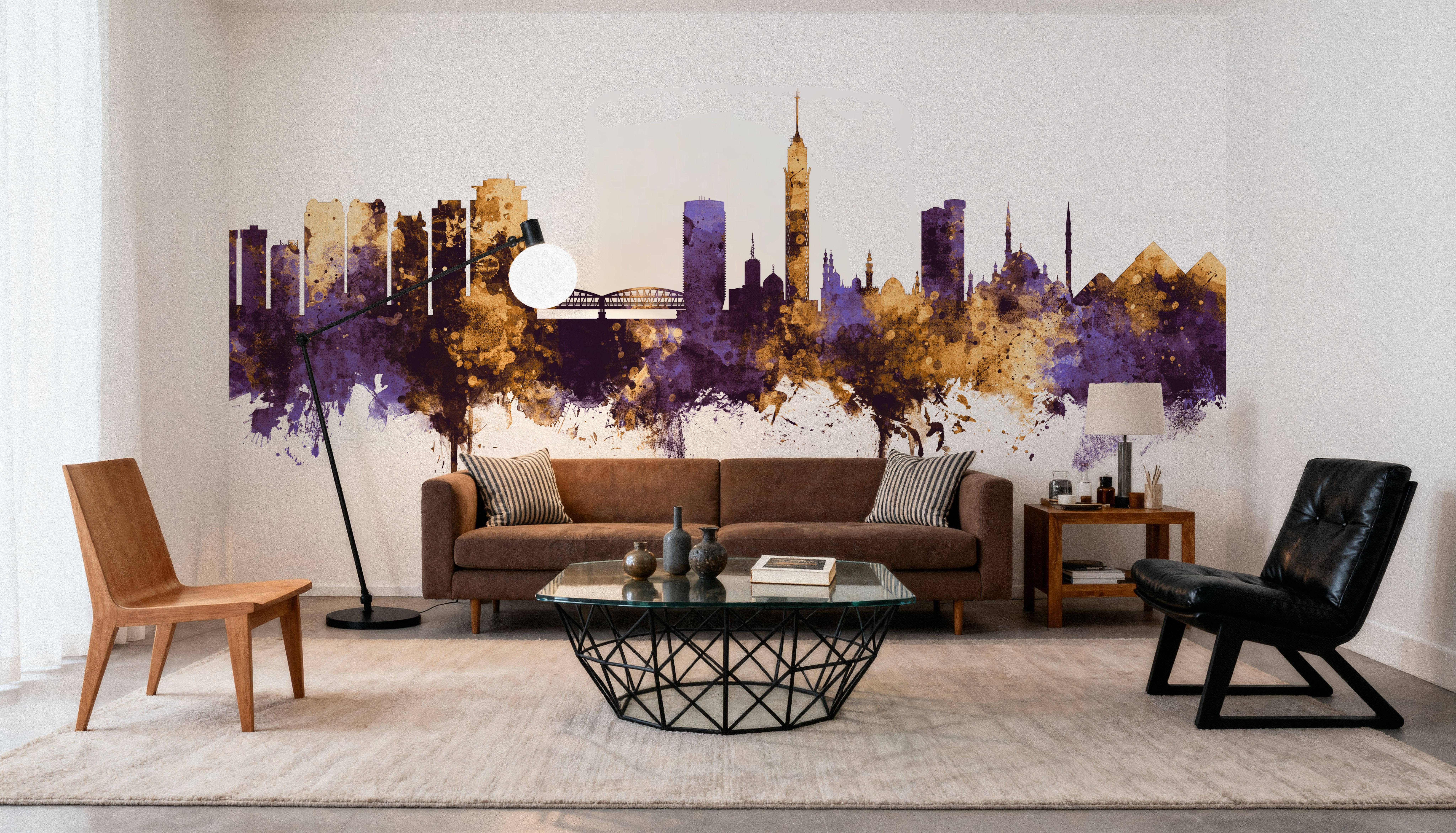Cairo Egypt Skyline Purple & Gold