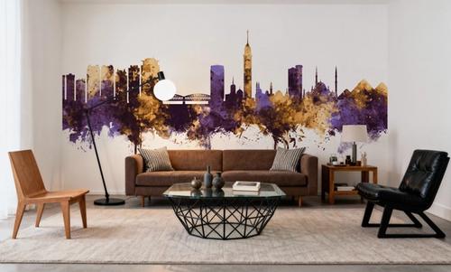 Cairo Egypt Skyline Purple & Gold