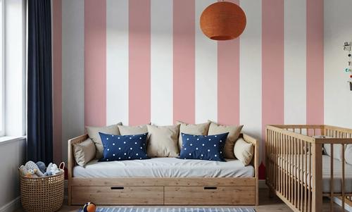Scalloped Circus Stripes, Pink