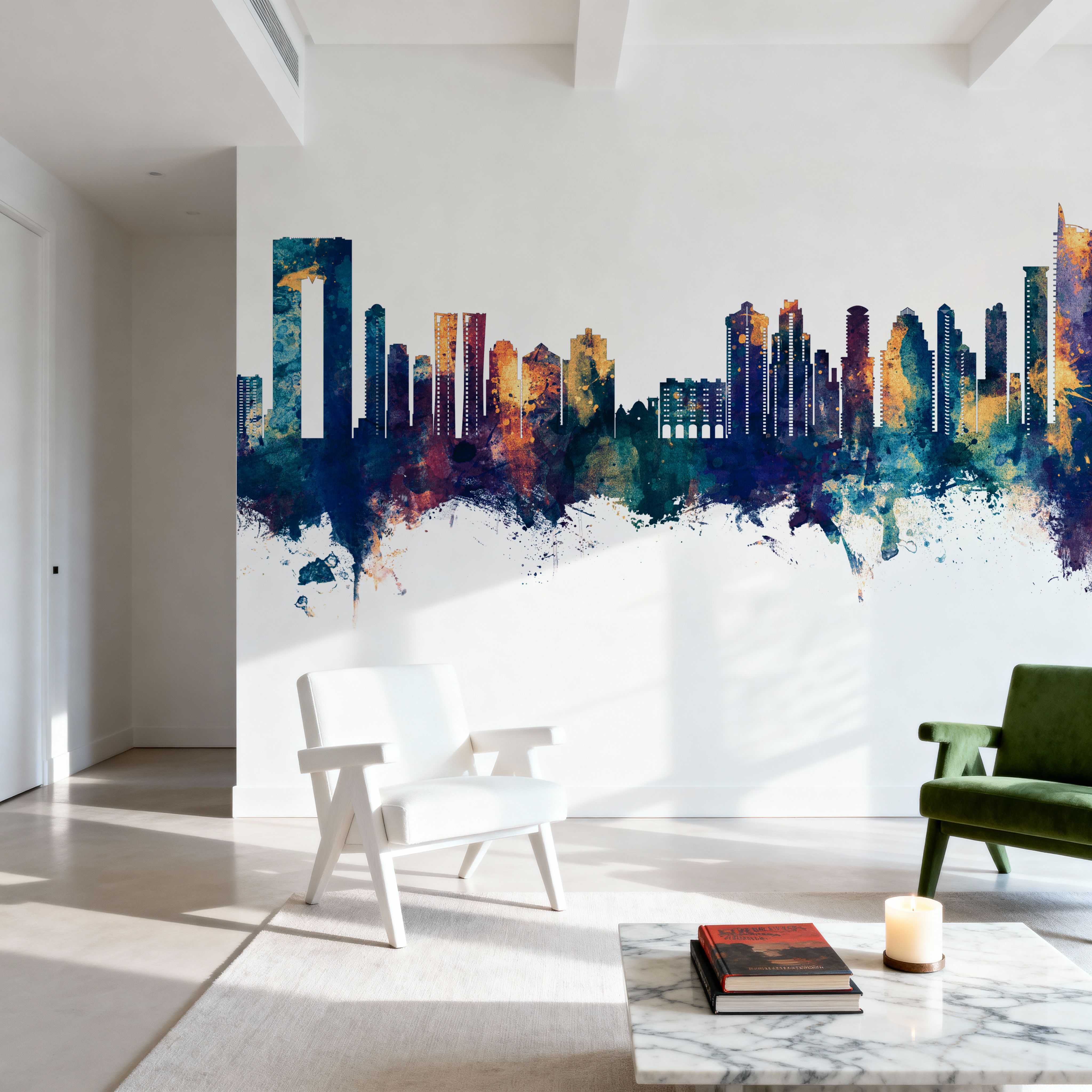 Benidorm Spain Skyline Blue & Bronze