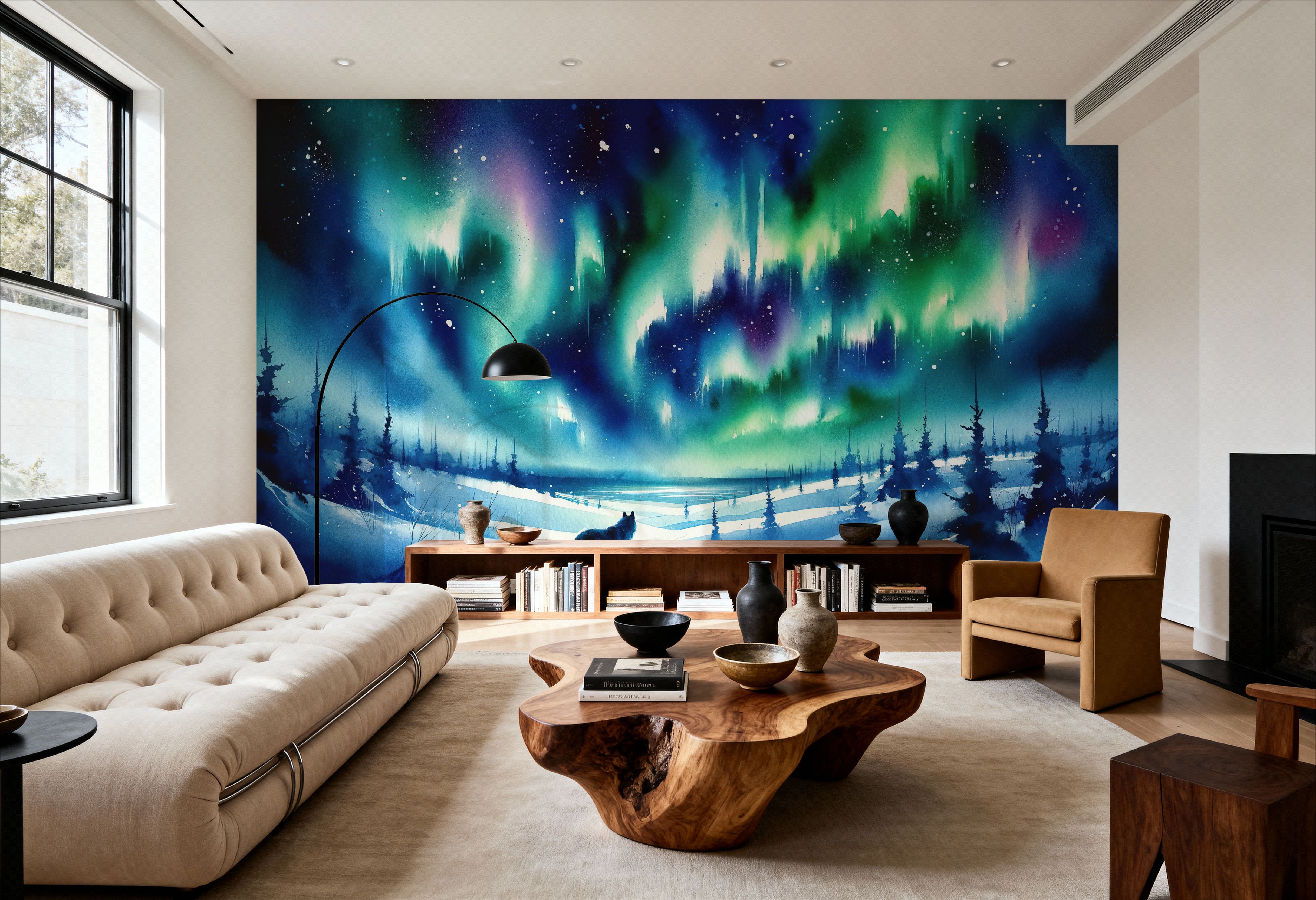 Arctic Fox and Northern Lights