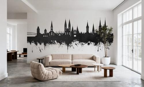 Lubeck Germany Skyline Black & White